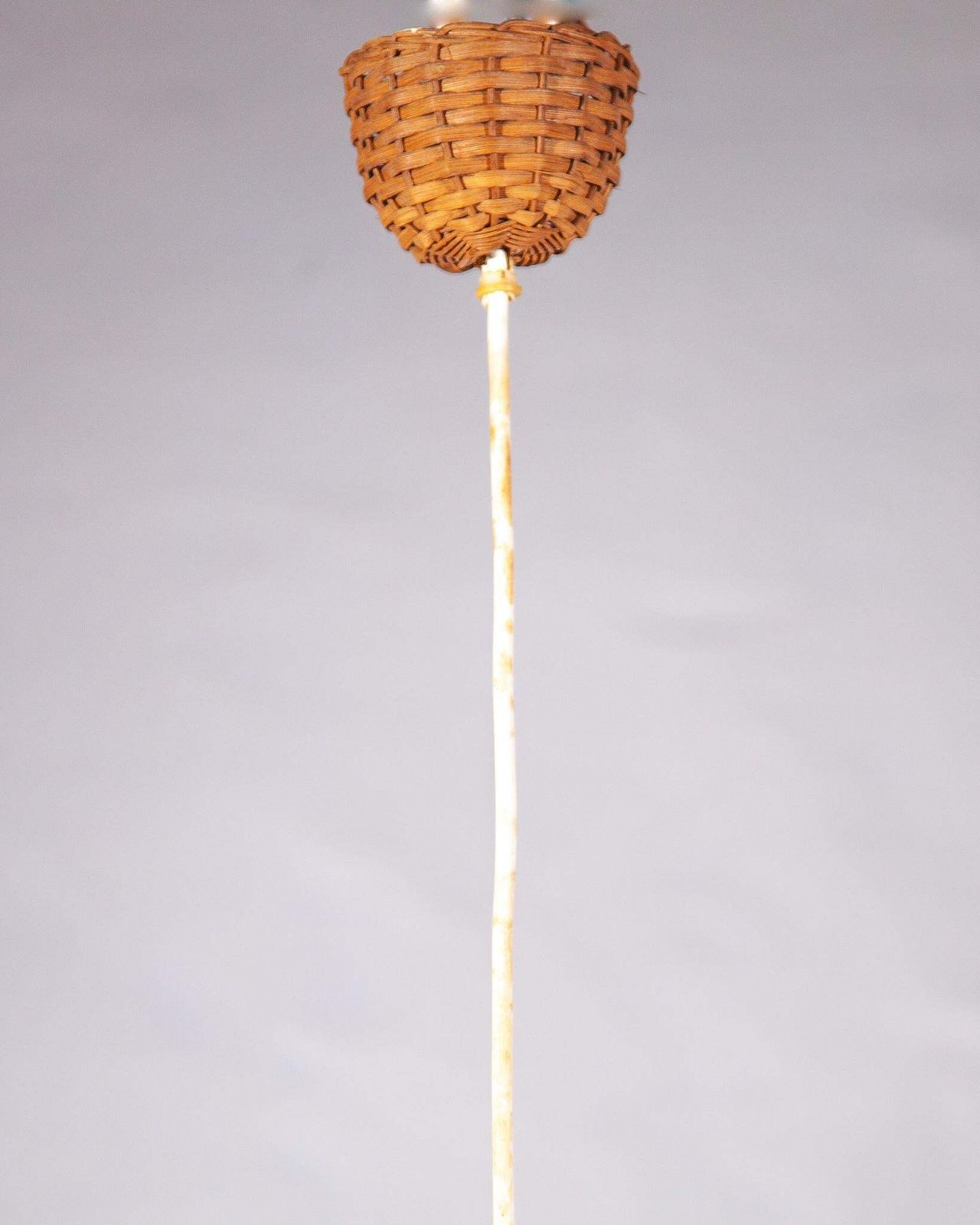 Organic Wicker Rattan Globe Pendant Or Hanging Light, 1950s photo Lighting