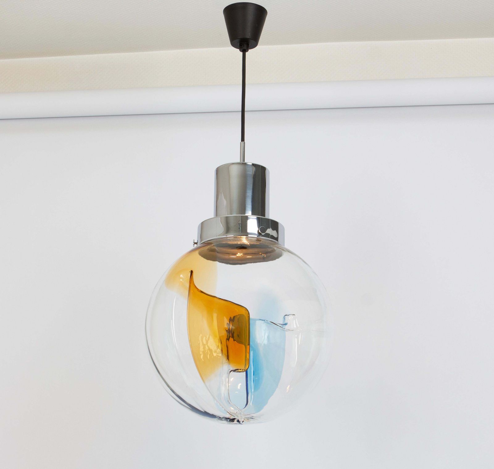 Stunning Murano Ball Pendant Light By Toni Zuccheri For Kaiser, Germany, 1970s photo furniture