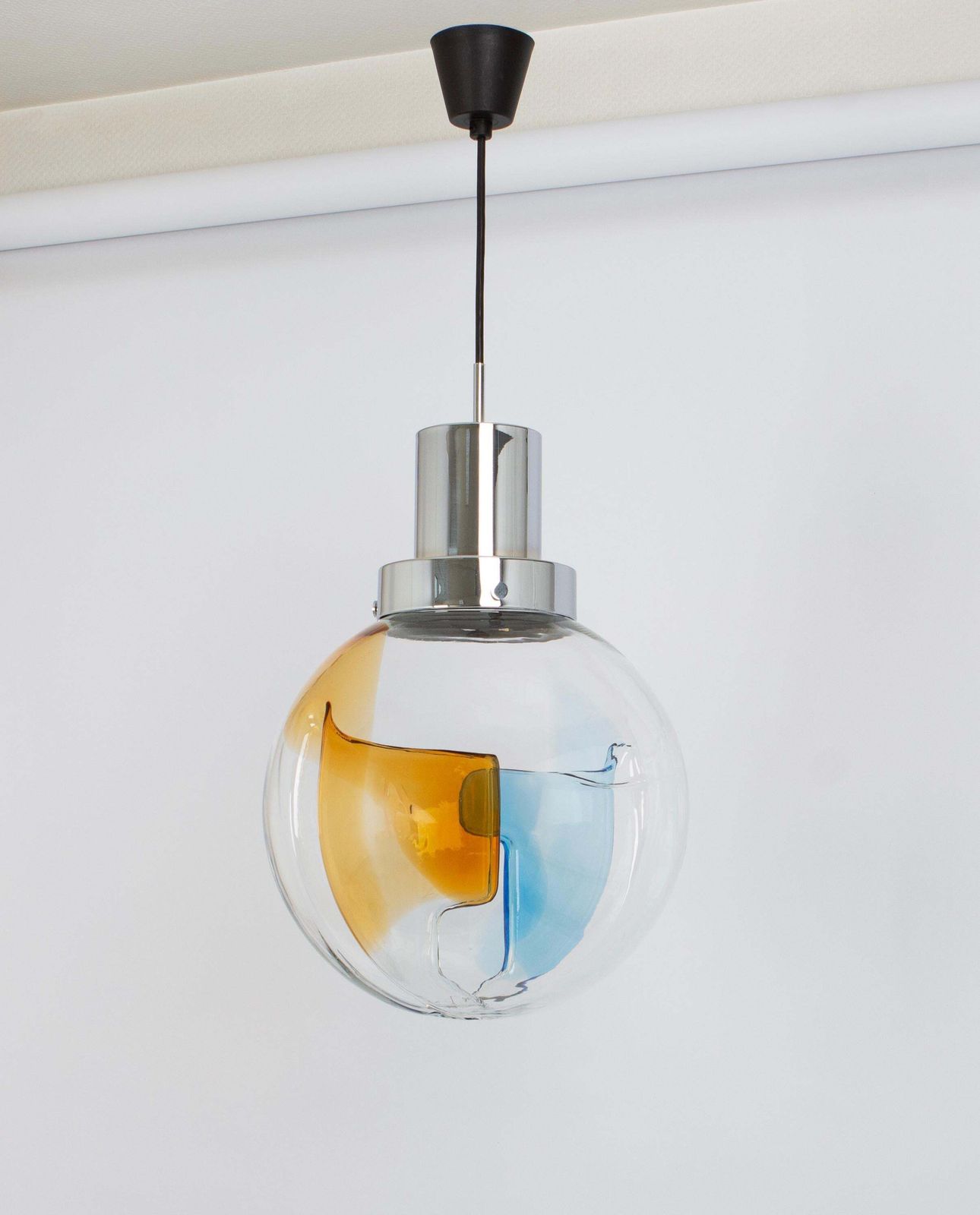 Stunning Murano Ball Pendant Light By Toni Zuccheri For Kaiser, Germany, 1970s photo Lighting