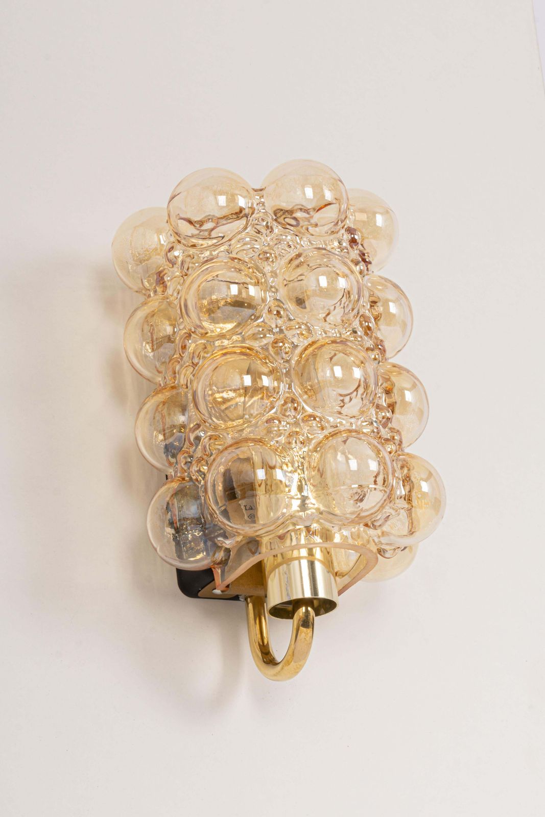 photo for sale Pair Of Amber Bubble Glass Sconces By Helena Tynell, Limburg, Germany