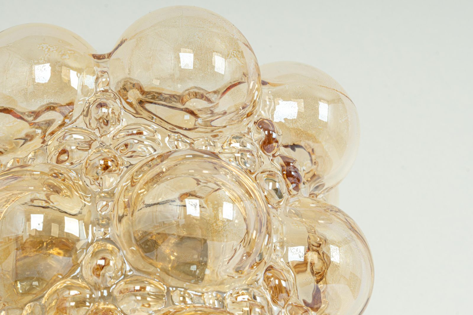 1269.0 Pair Of Amber Bubble Glass Sconces By Helena Tynell, Limburg, Germany photo