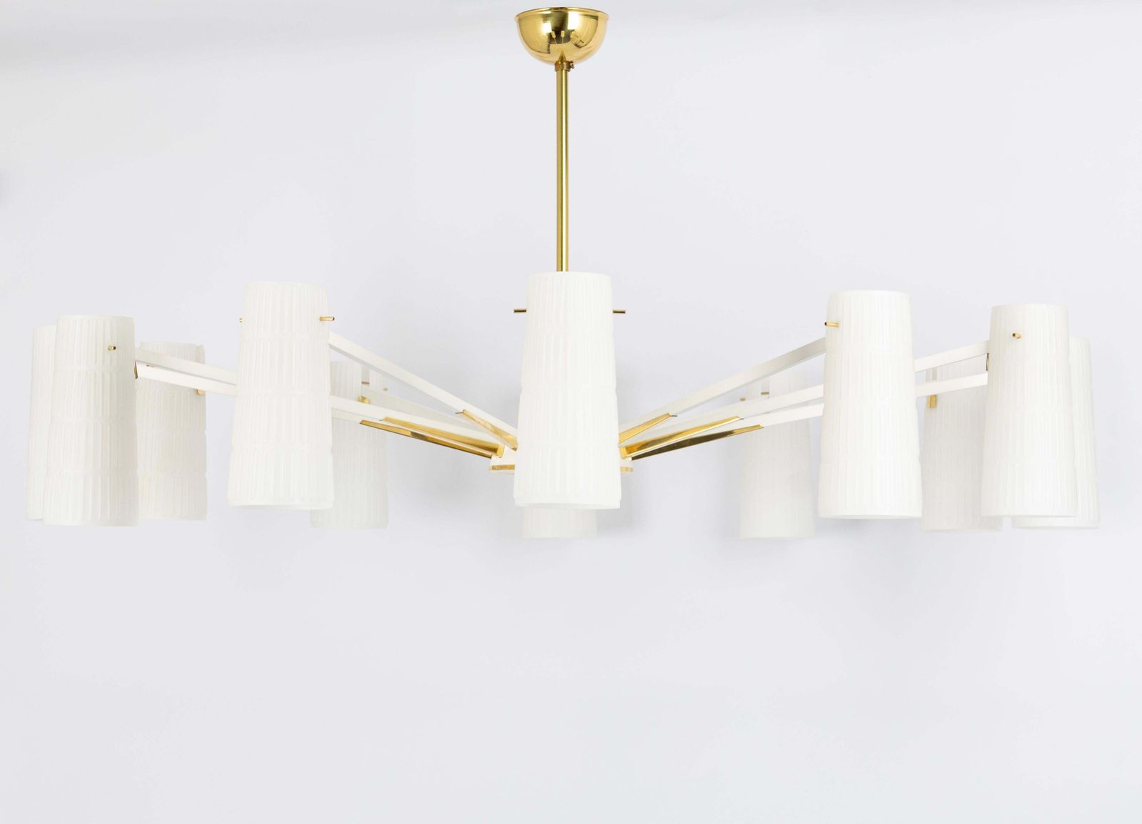 Extra Large Glass Sunburst Chandelier, Stilnovo Style, 1950s photo vinterior