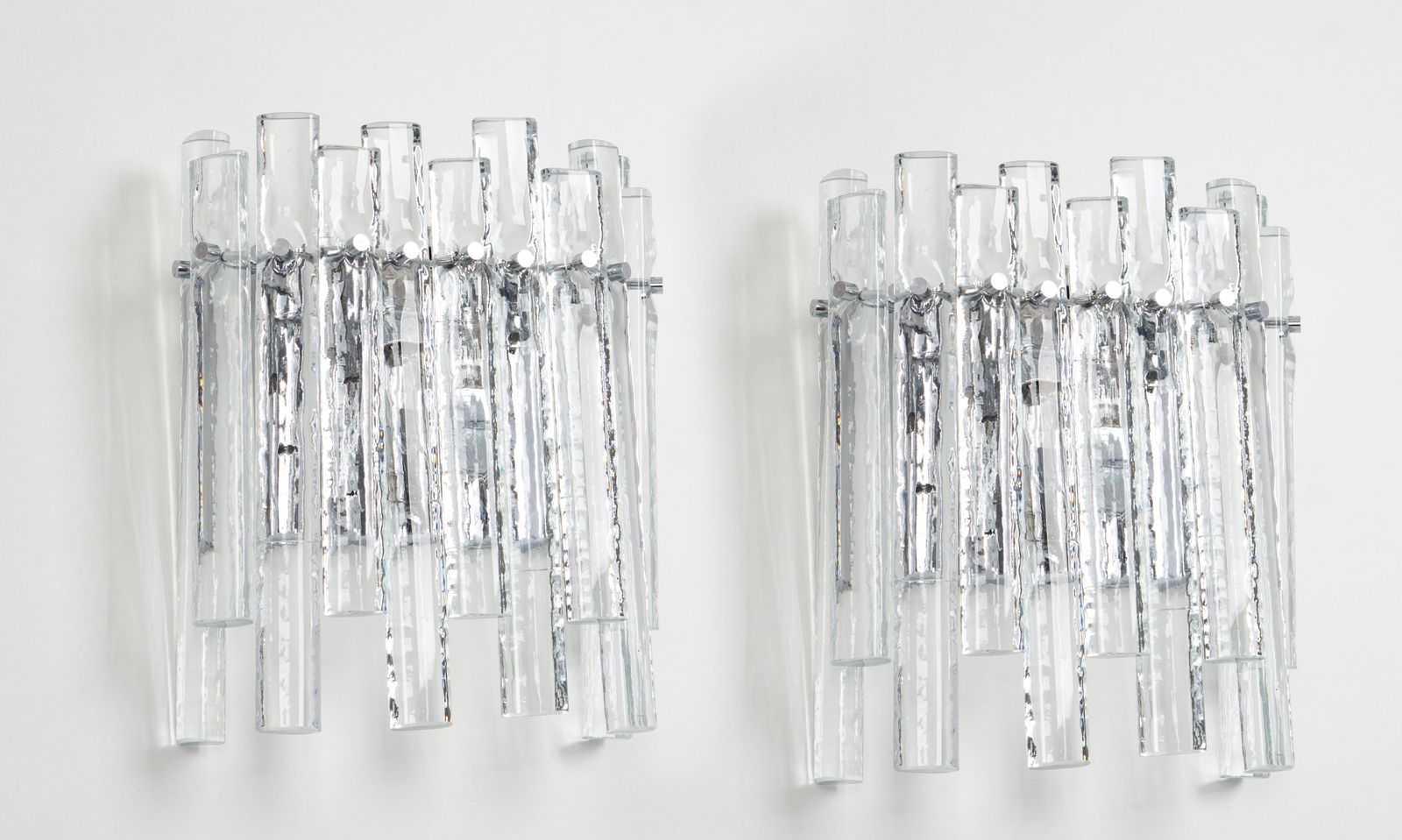 Pair Of Stunning Crystal Rod Sconces By Kinkeldey, Germany, 1970s photo vinterior