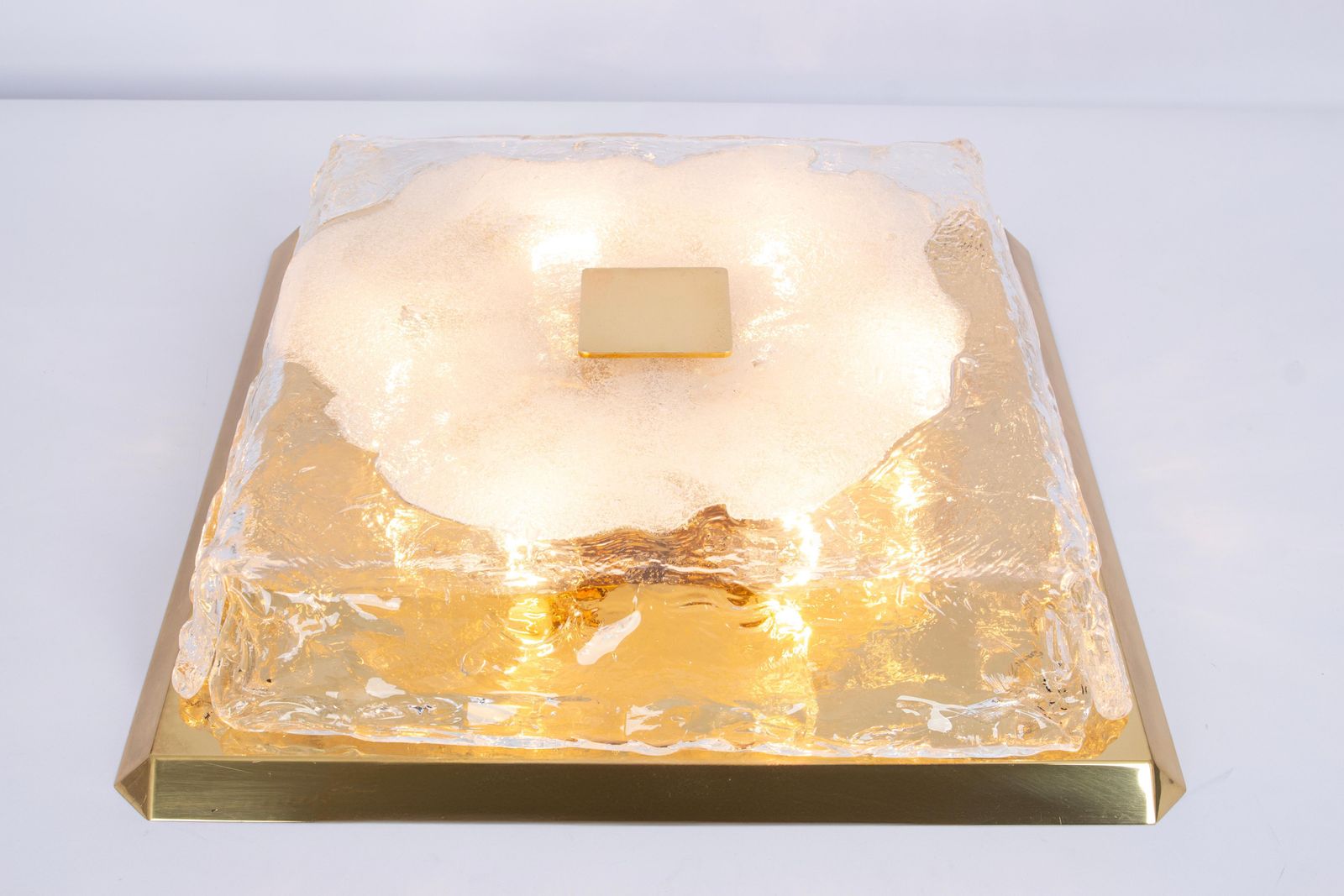 1 Of 2 Large Kalmar Square Flushmount Murano Organic Glass, Austria, 1960s photo buy