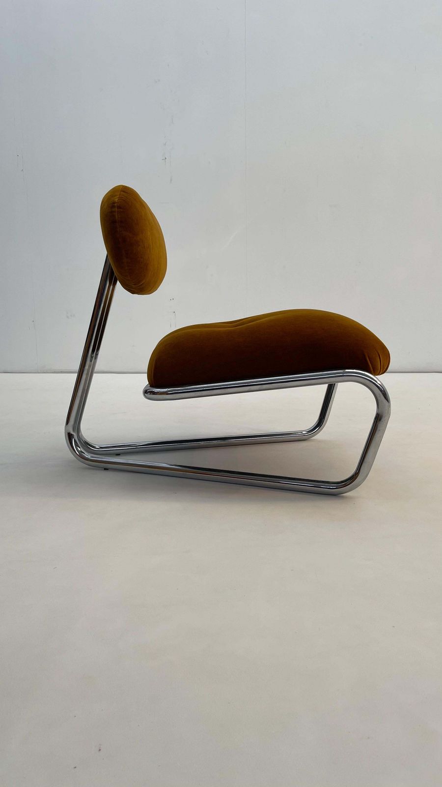 photo for sale Little Tubular Lounge Chair In Rusty Orange Velvet