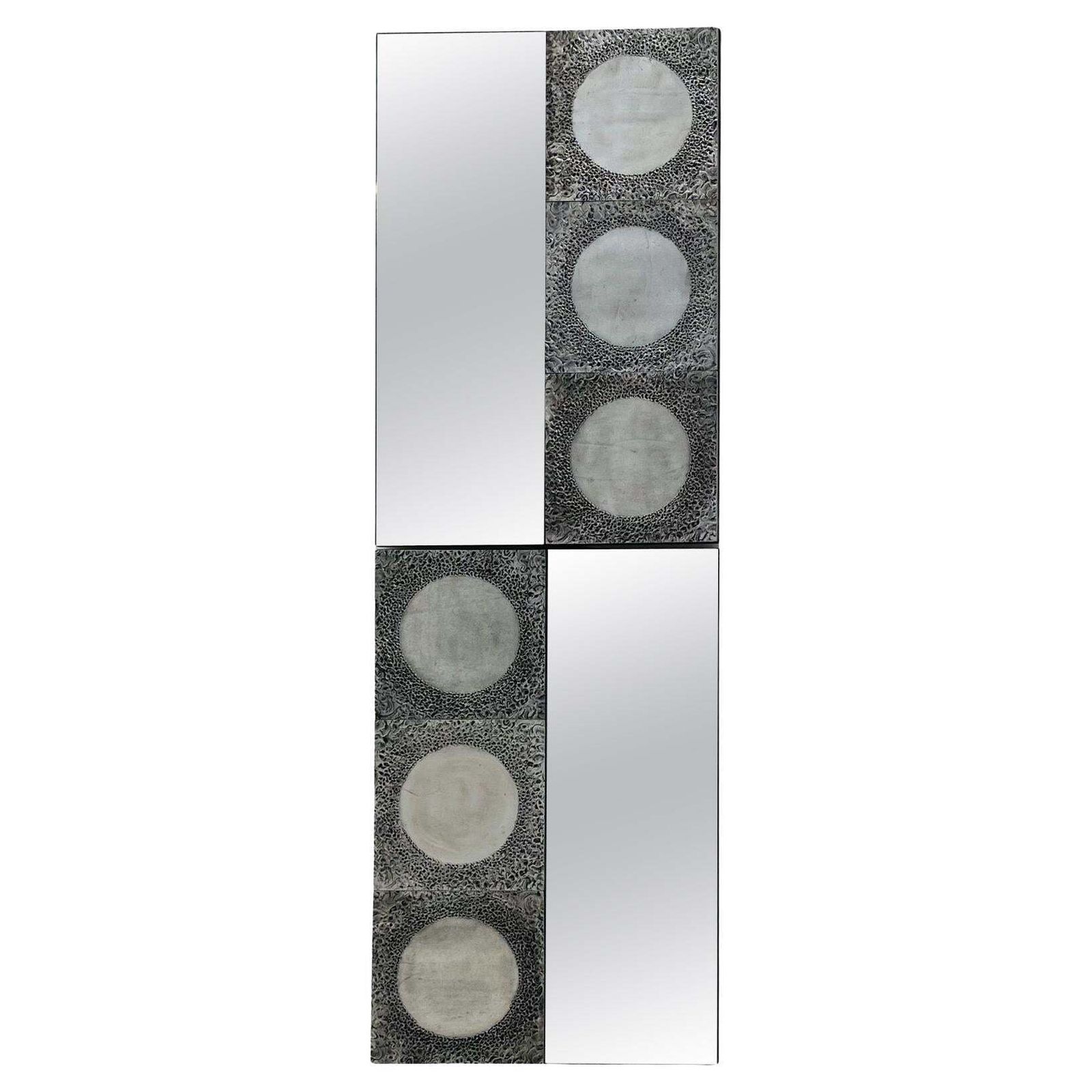 A Pair Of Cast Aluminium Mirror By Garinei Bia