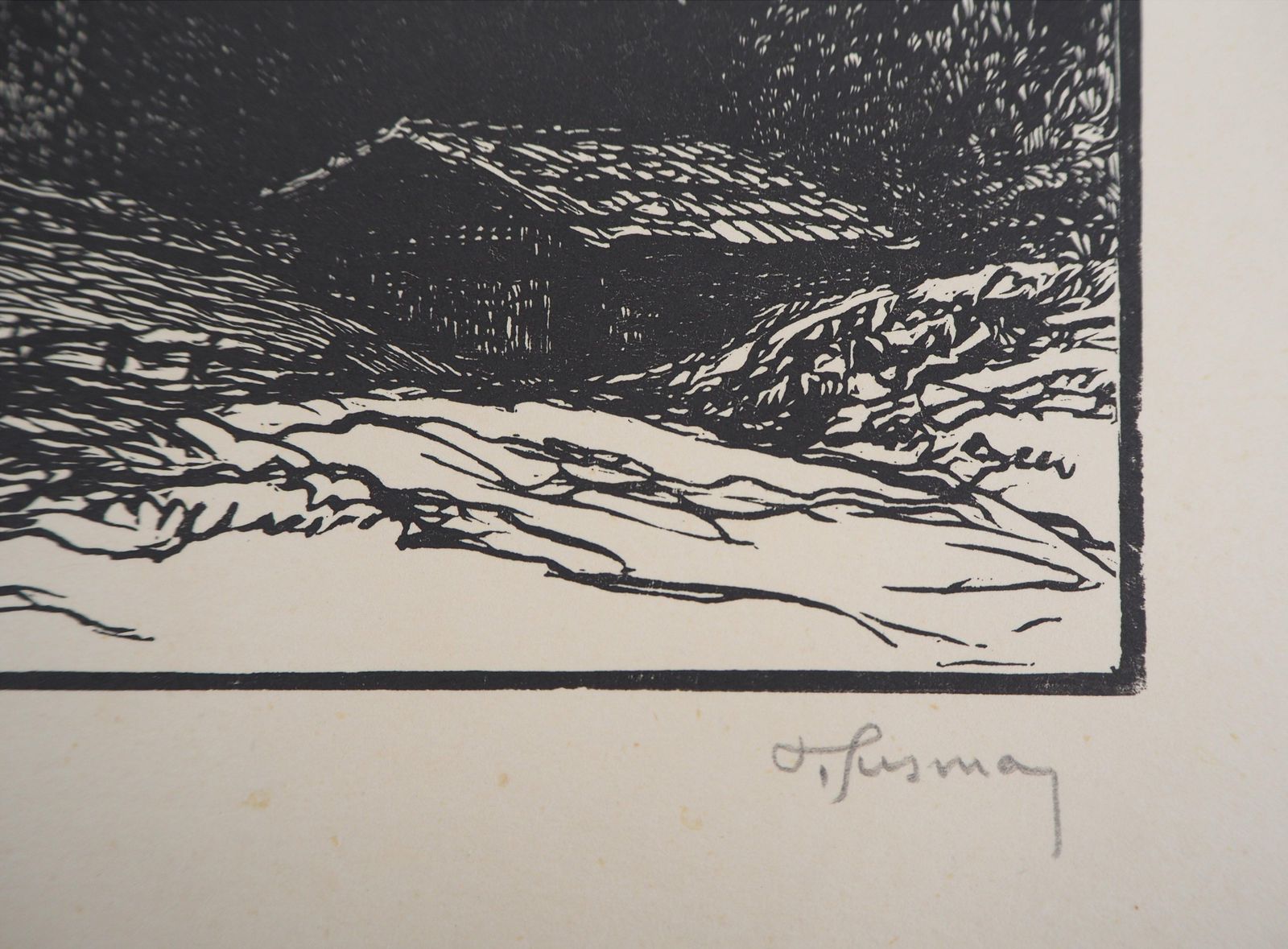 Pierre Gusmanmountain Landscape In Switzerland   Original Wooodcut, Handsigned1924 photo vinterior