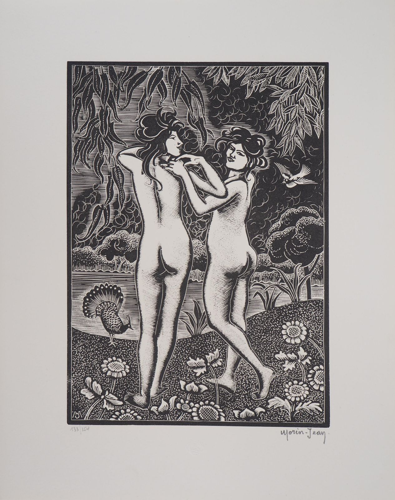 Morin Jeanallegory Of Spring   Original Wooodcut, Handsigned & Numbered1923