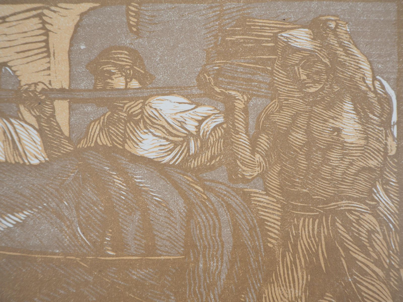 Adolpho De Carolissymbolism : Allegory Of Work   Original Wooodcut, Handsigned & Numbered1923 photo vinterior