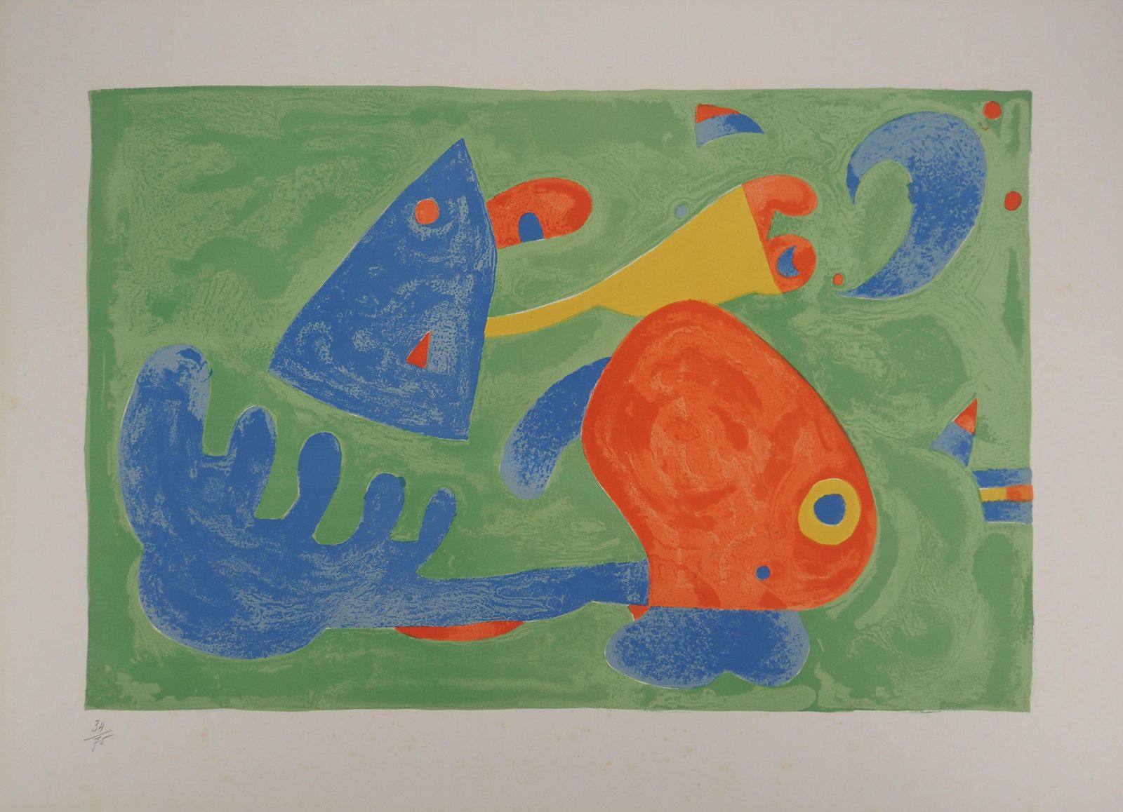 Joan Miróthe Surrealist Dream, King Ubu   Original Lithograph (Mourlot #426)1966 photo furniture