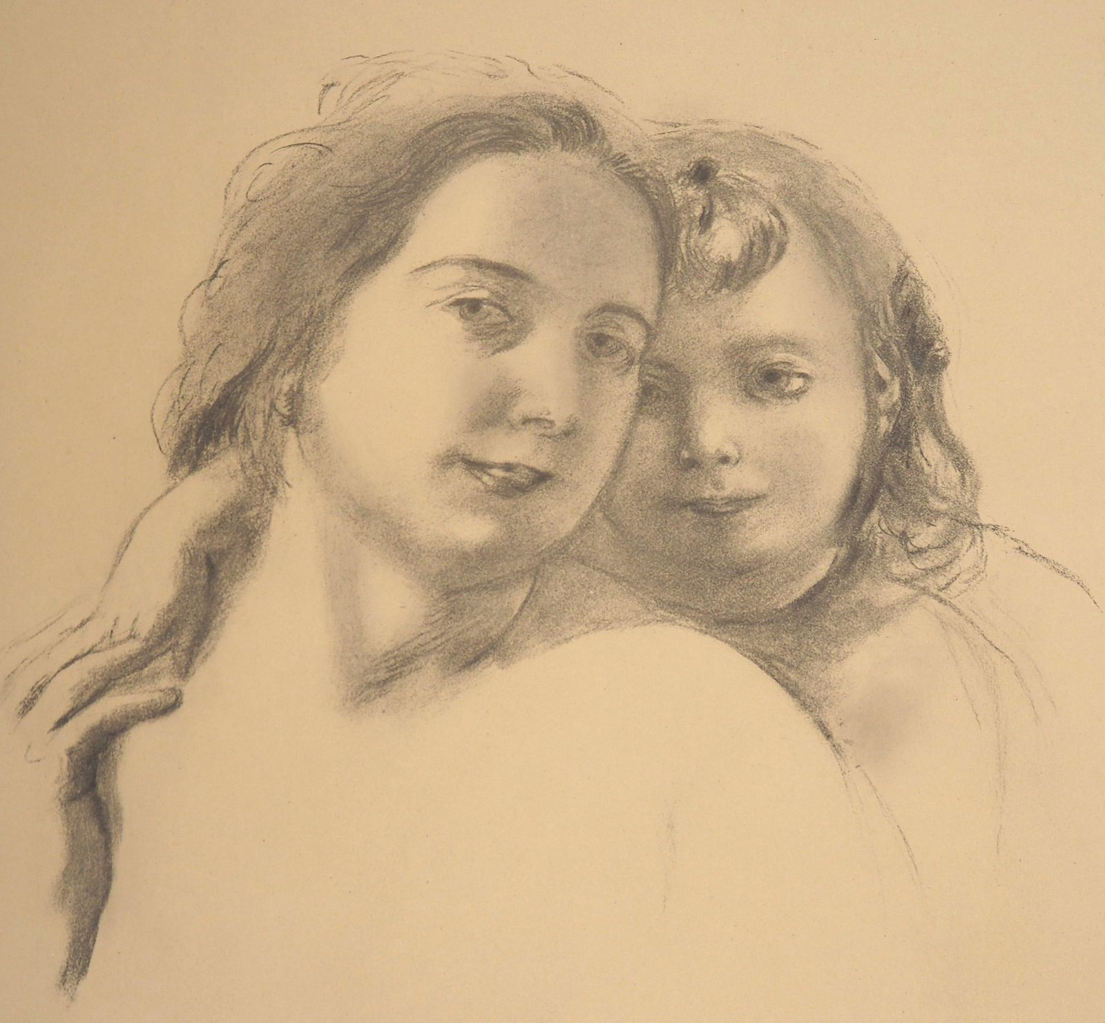 Maurice Denisportrait Of Mother And Daughter   Lithograph1918 photo furniture