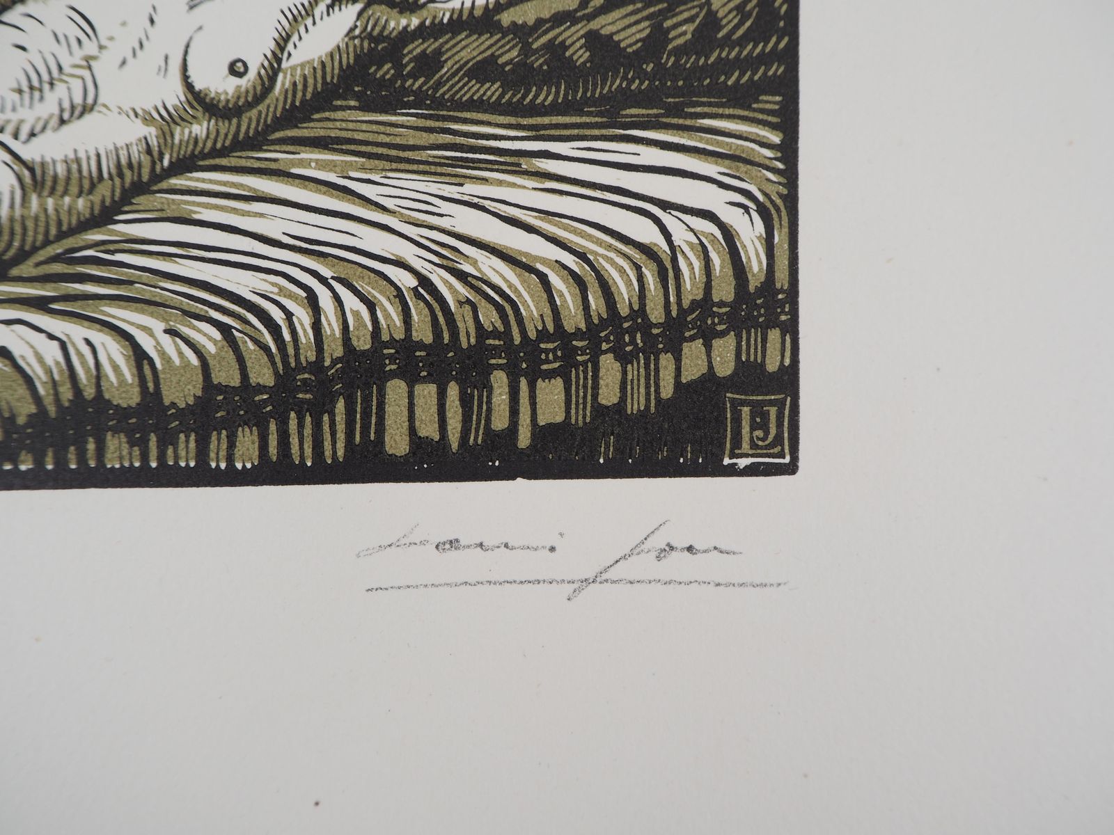 Louis Jou Mythology : Danae Sleeping   Original Wooodcut, Handsigned & Numbered1921 photo furniture