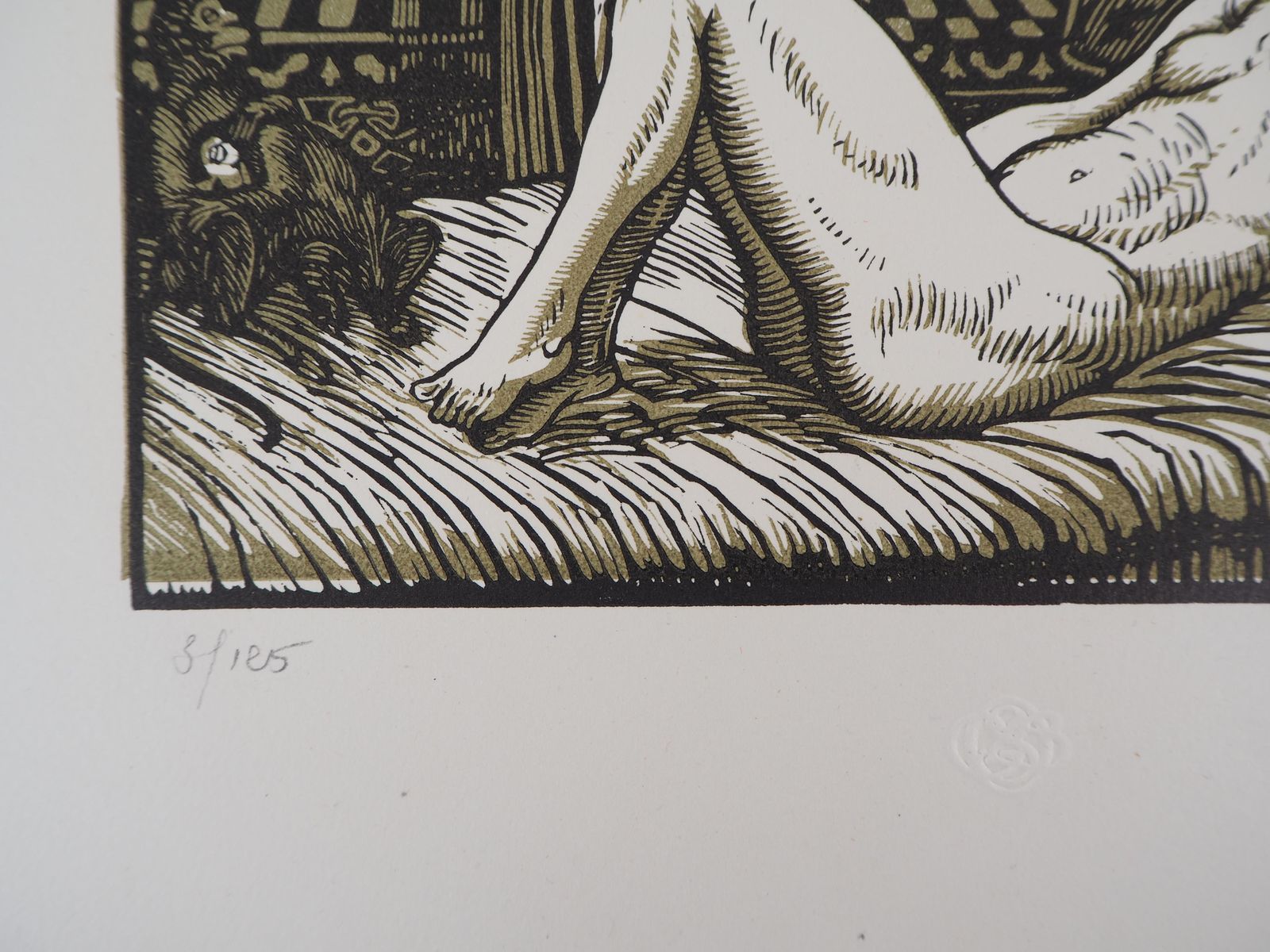 Louis Jou Mythology : Danae Sleeping   Original Wooodcut, Handsigned & Numbered1921 photo vinterior