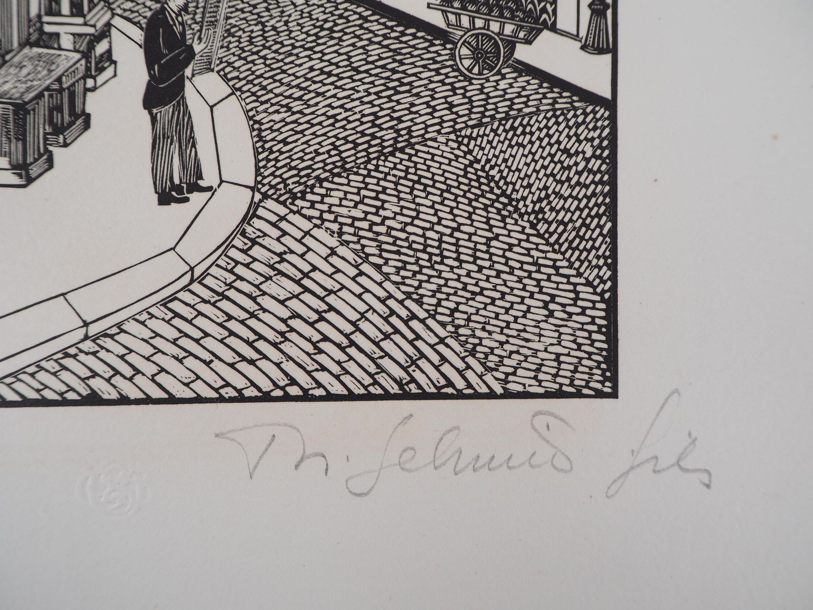Theo Schmiedparis : Art Inspiration On The City   Original Wooodcut, Handsigned1927 photo furniture