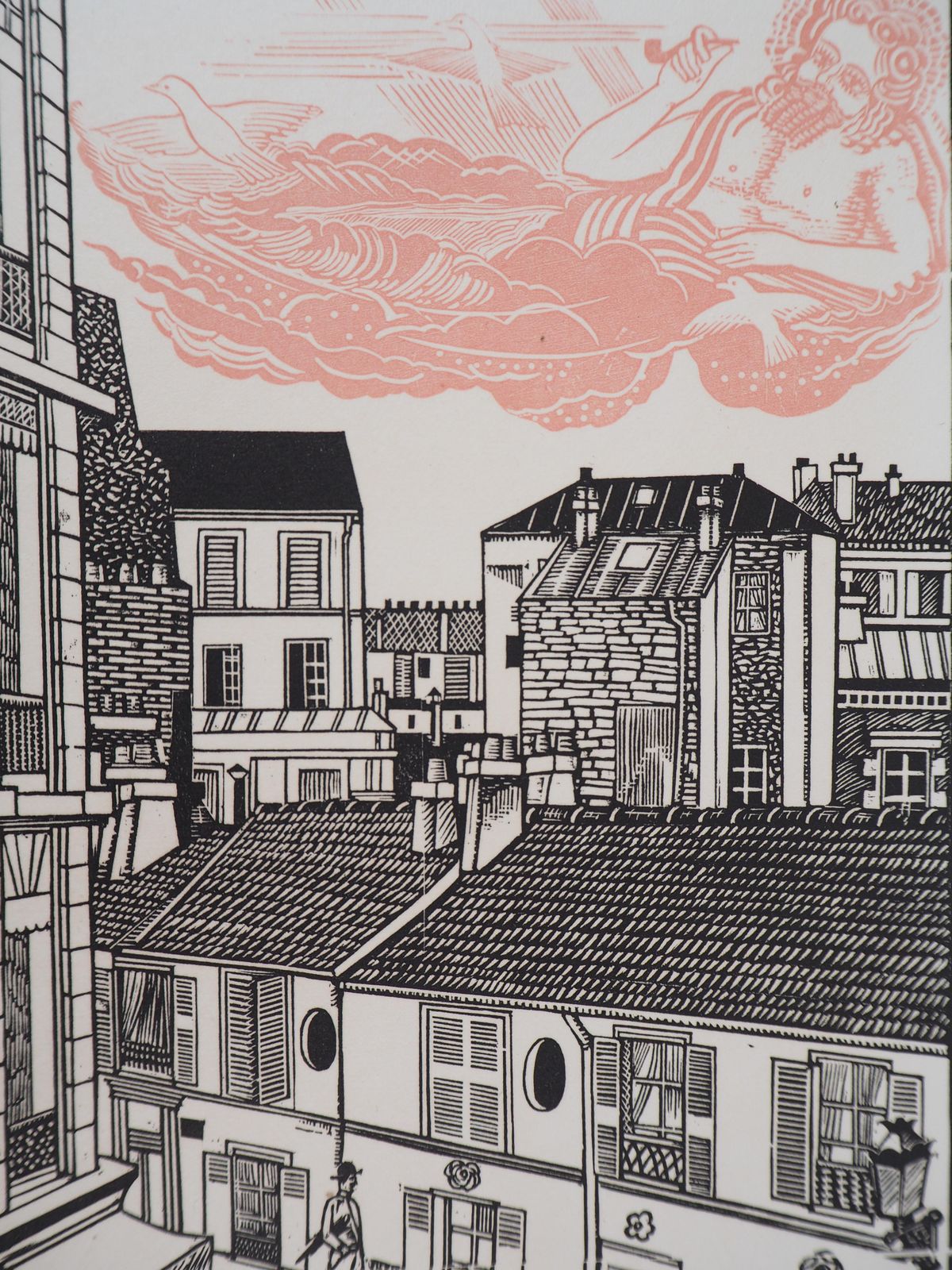 Theo Schmiedparis : Art Inspiration On The City   Original Wooodcut, Handsigned1927 photo Art