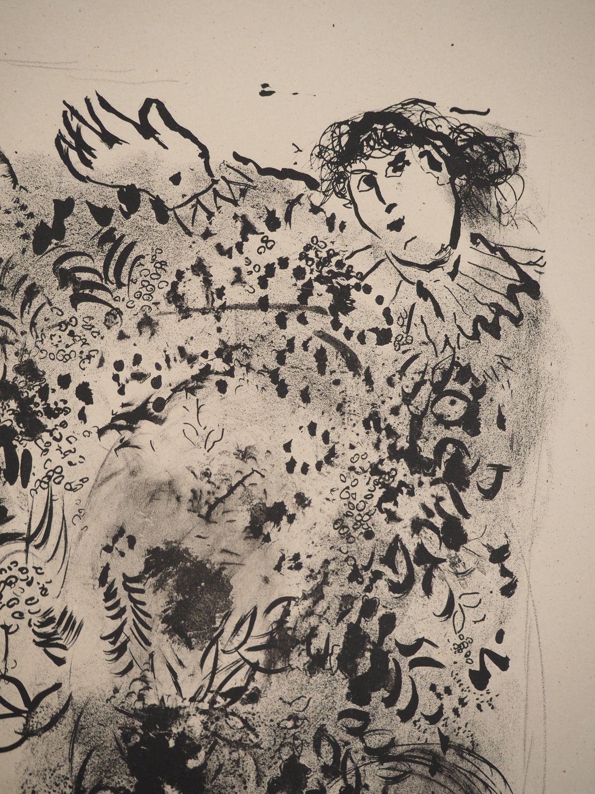 Marc Chagallrooster, Bouquet And Acrobat   Stone Lithograph (Mourlot #63)1952 photo Art