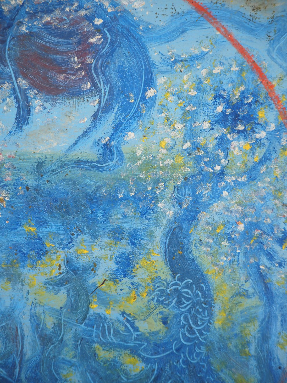 Meyer Lazarsurrealism : The Garden Of Eden   Original Oil Painting, Handsigned1980 photo vinterior