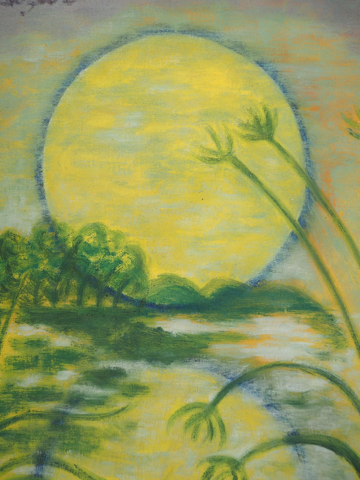 Meyer Lazarisrael : Sunset On The Lake Of Galilee   Original Oil On Canvas, Handsigned1968 photo 772.0