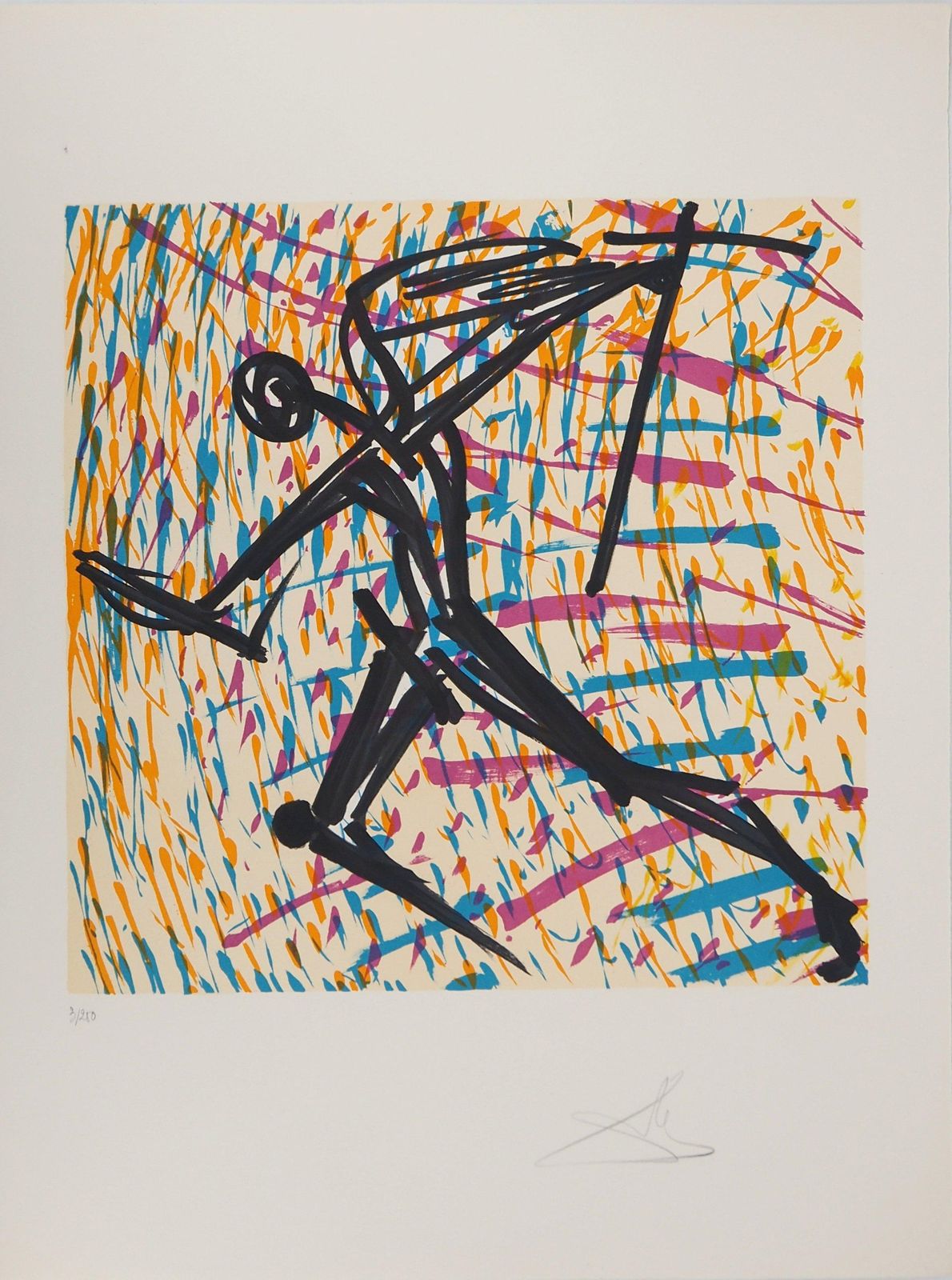 Salvador Dalí­The Vitraux : The Angel   Original Lithograph Handsigned (Field #74 5i)1973