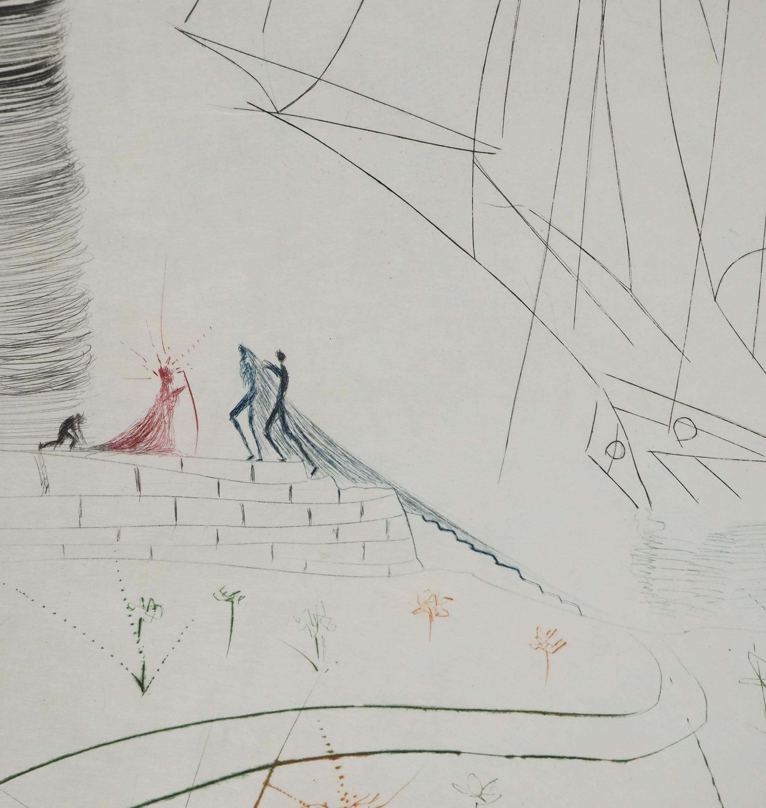 Salvador Dalí­Sailboat : Iseult's Arrival   Original Etching Handsigned (Field #70 10 G)1970 photo Art