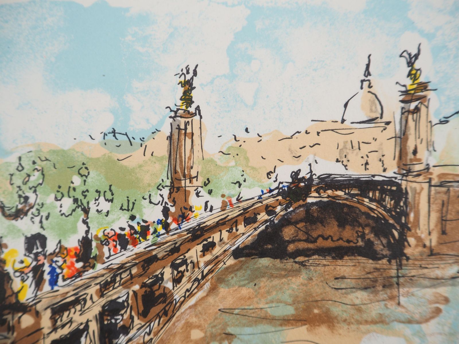 Urbain Huchetparis : Alexandre III Bridge   Original Lithograph Handsigned And Numbered1980 photo for sale