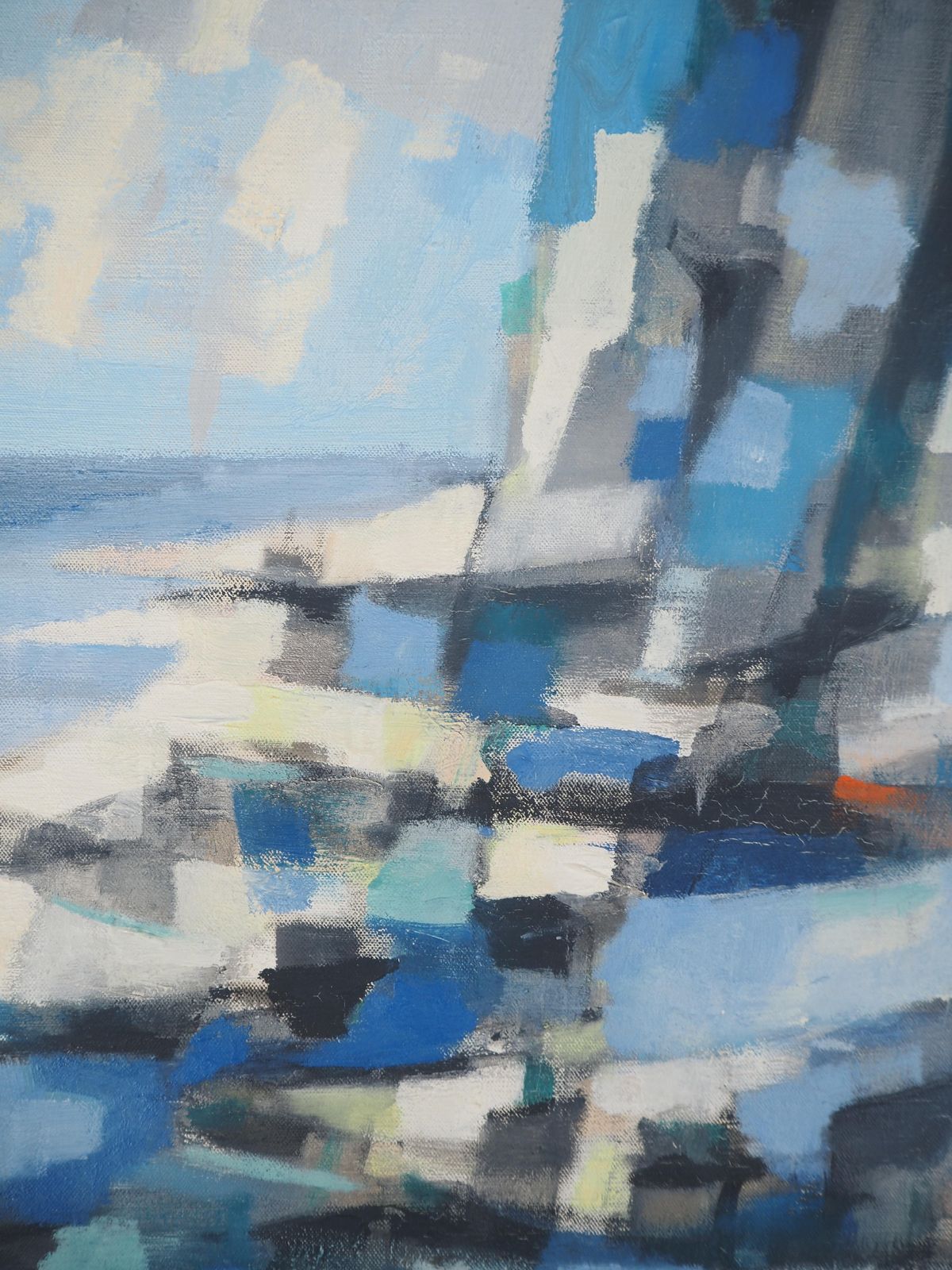 Marcel Moulyitaly : Mediteranean Seascape   Original Oil On Canvas, Signed1959 photo vinterior