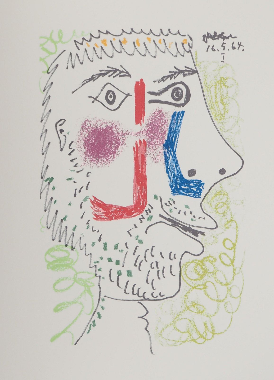 Le Goût Du Bonheur : The Long Haired Man   Lithograph1964 photo furniture