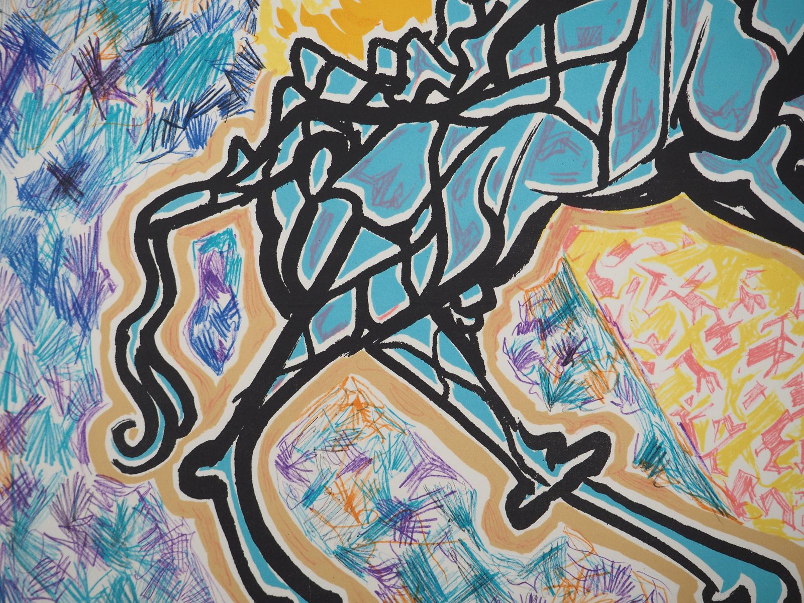 Salvador Dalí­The Vitraux : Giraffe Afire   Original Lithograph Handsigned1973 photo 1544.0