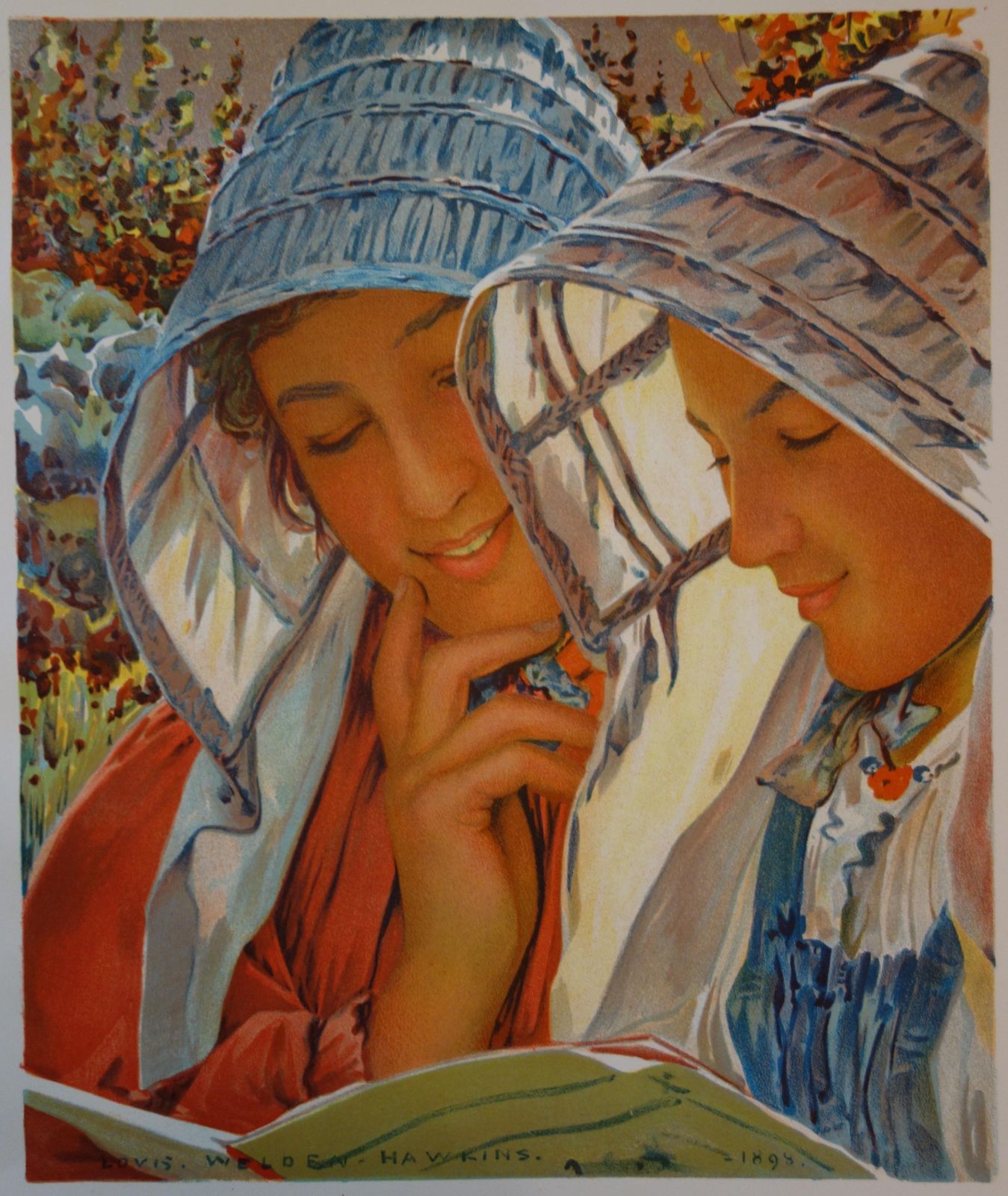 Louis Welden Hawkinswomen Enjoying A Book   Original Lithograph (L'estampe Moderne 1897 1898)1897 photo Art