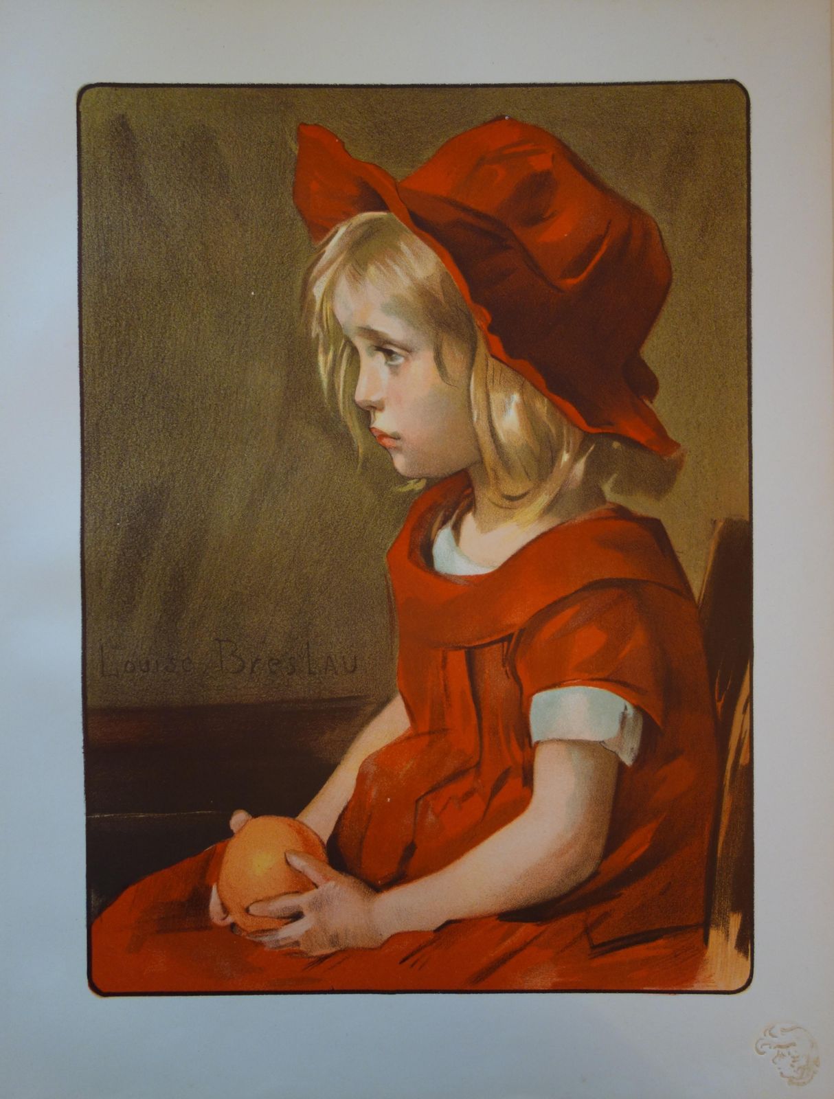 Louise Breslauyoung Girl With An Orange   Original Lithograph, 18981898 photo furniture