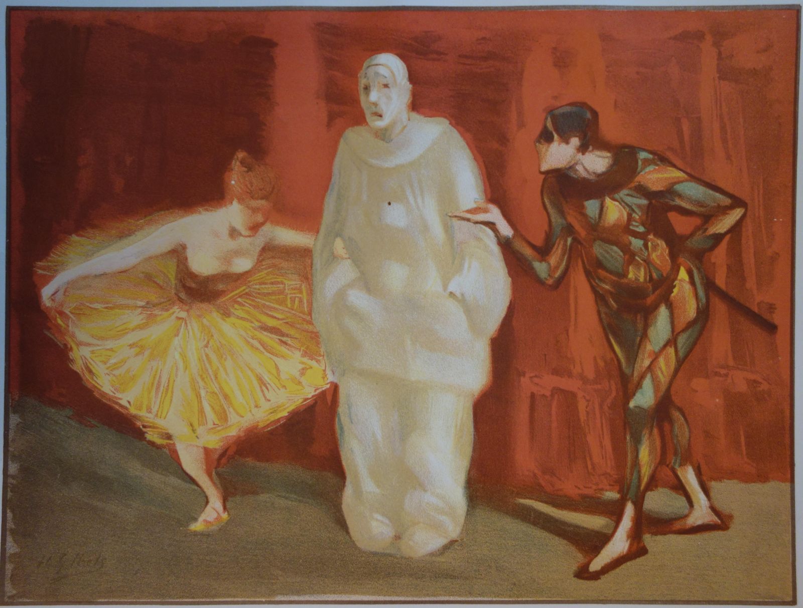 Henri Gabriel Ibelspantomime : Harlequin And Pierrot   Original Lithograph, 18981897 photo furniture
