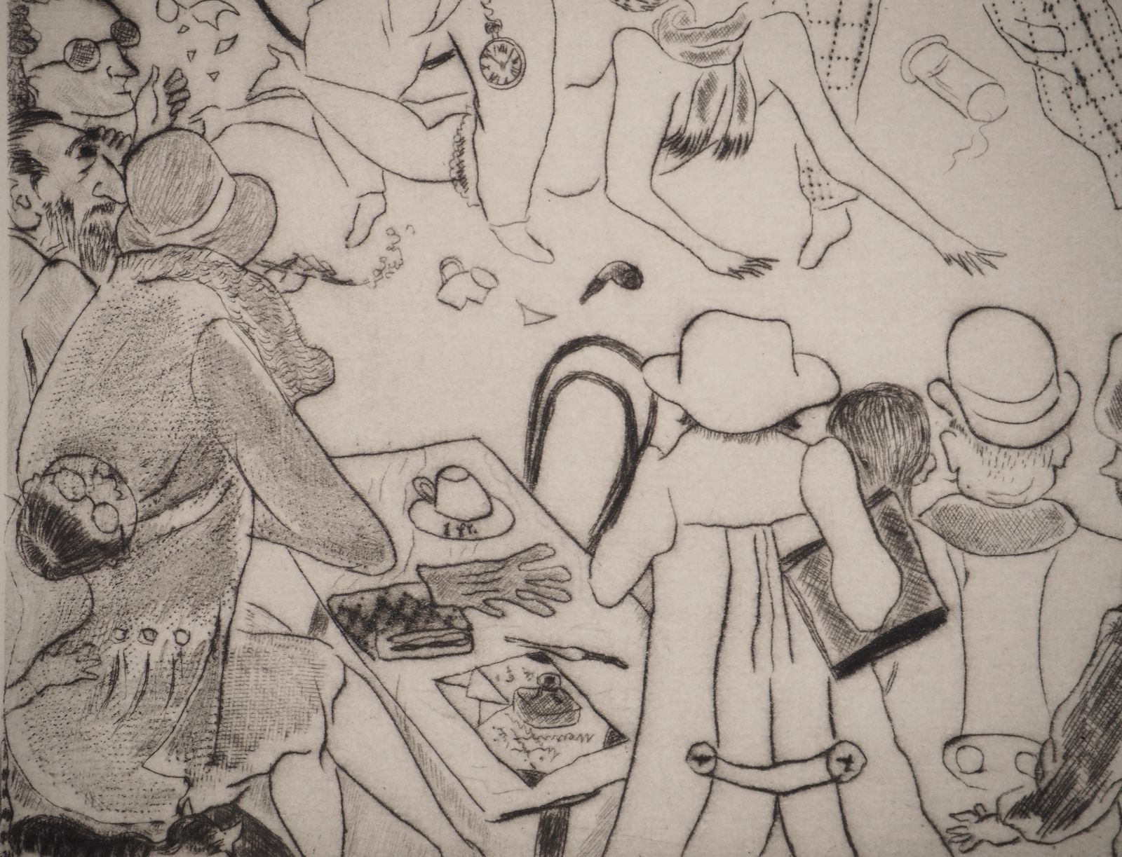 Léonard Tsuguharu Foujitaparis : The Café   Original Etching (Buisson #25 68)1927 photo Art