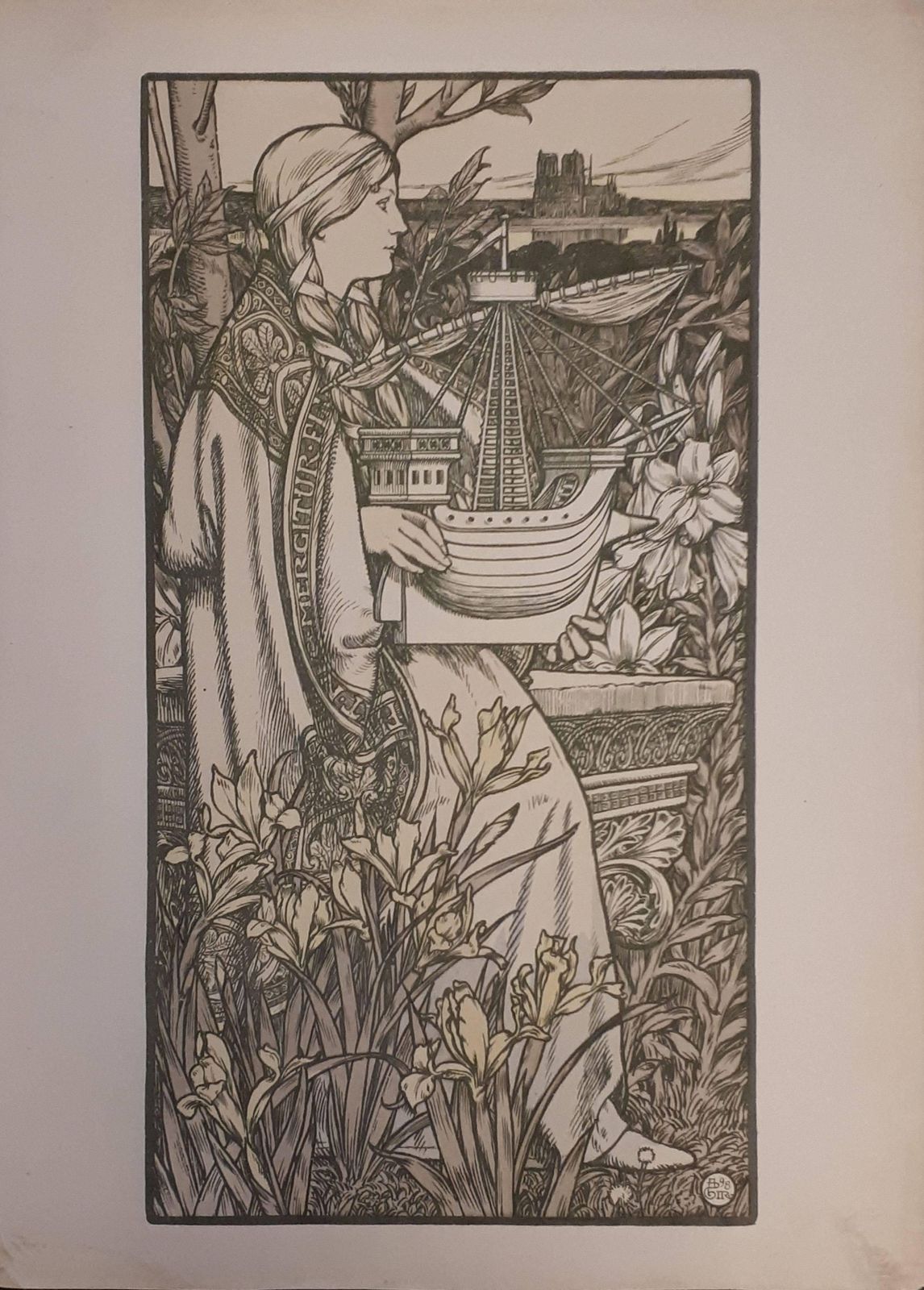 Adolphe Giraldonallegory Of Paris : Lutece   Original Lithograph   18981897