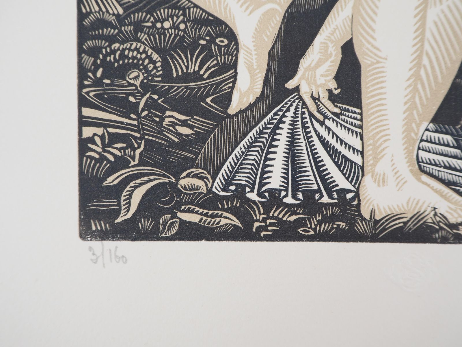 Henri Clement Serveauart Deco : Women With Doves   Original Wooodcut, Handsigned & Numbered1925 photo vinterior