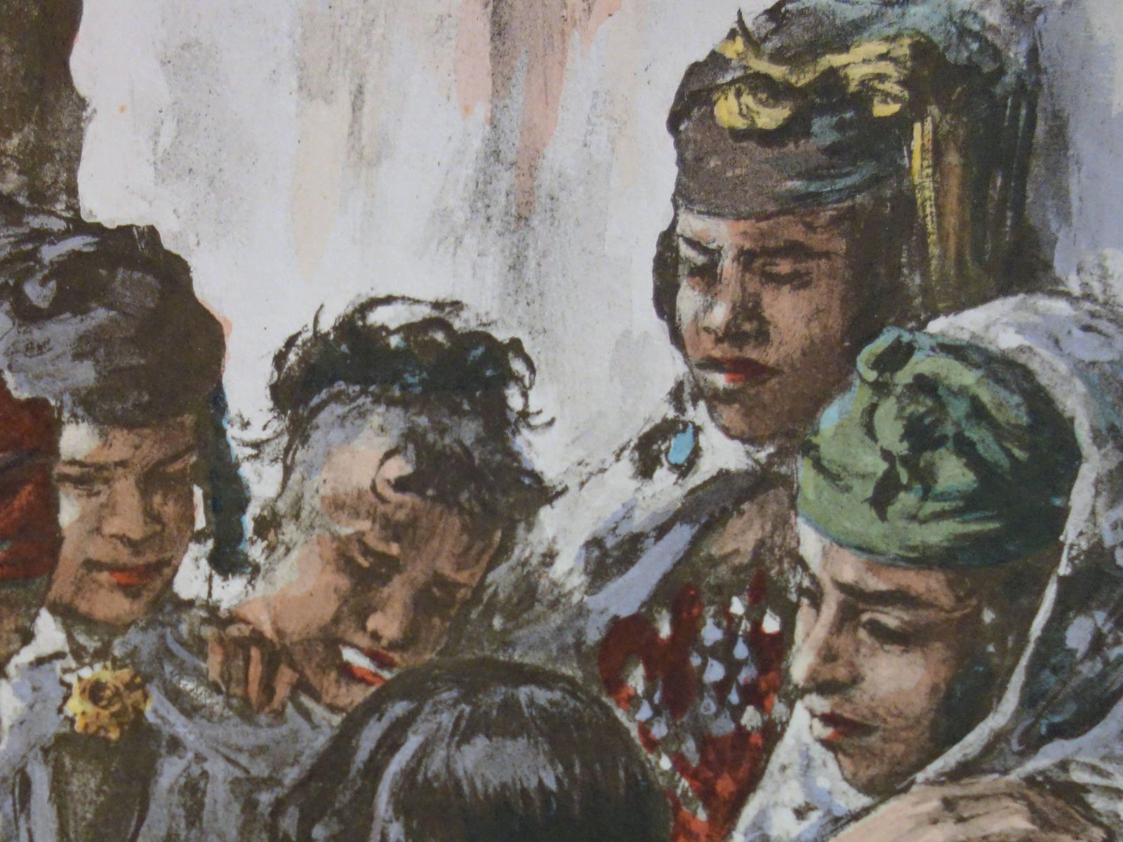 Etienne Dinetorientalism : Young Girls Playing   Original Lithograph 18981897/98 photo Art