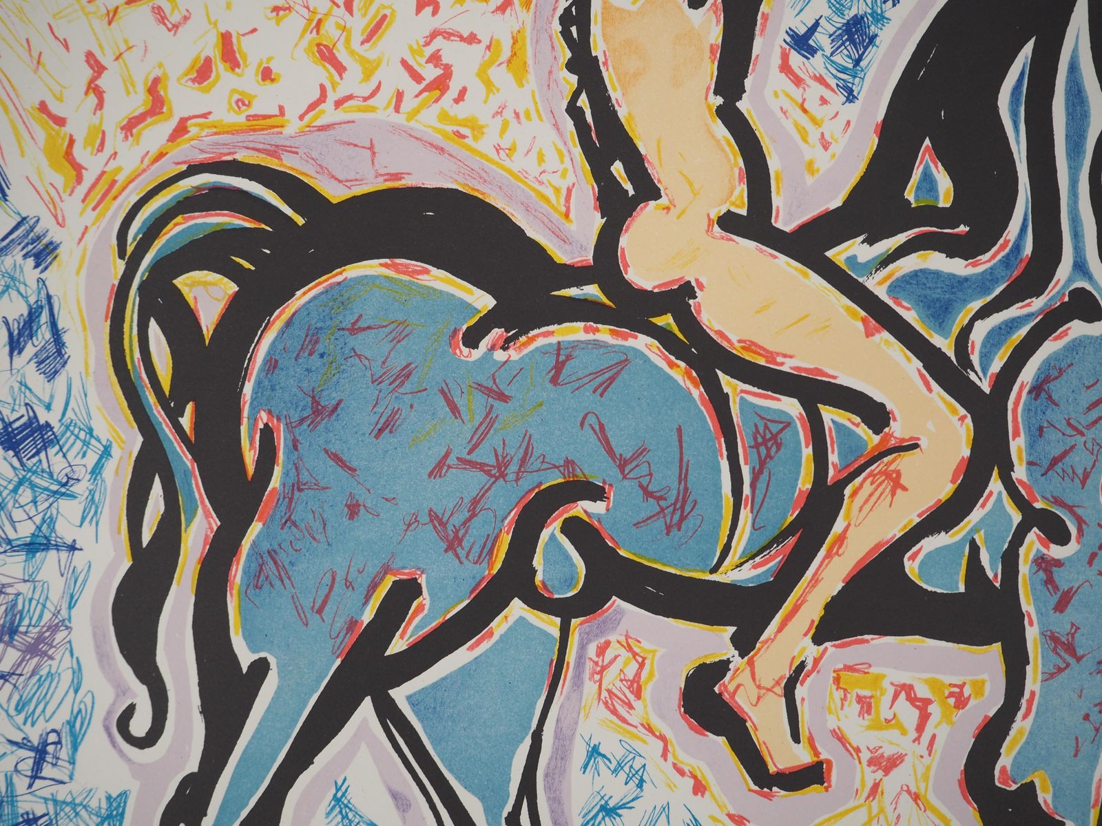 Salvador Dalí­The Vitraux : Horseman   Original Lithograph, Handsigned (Field #76 2b)1973 photo Art