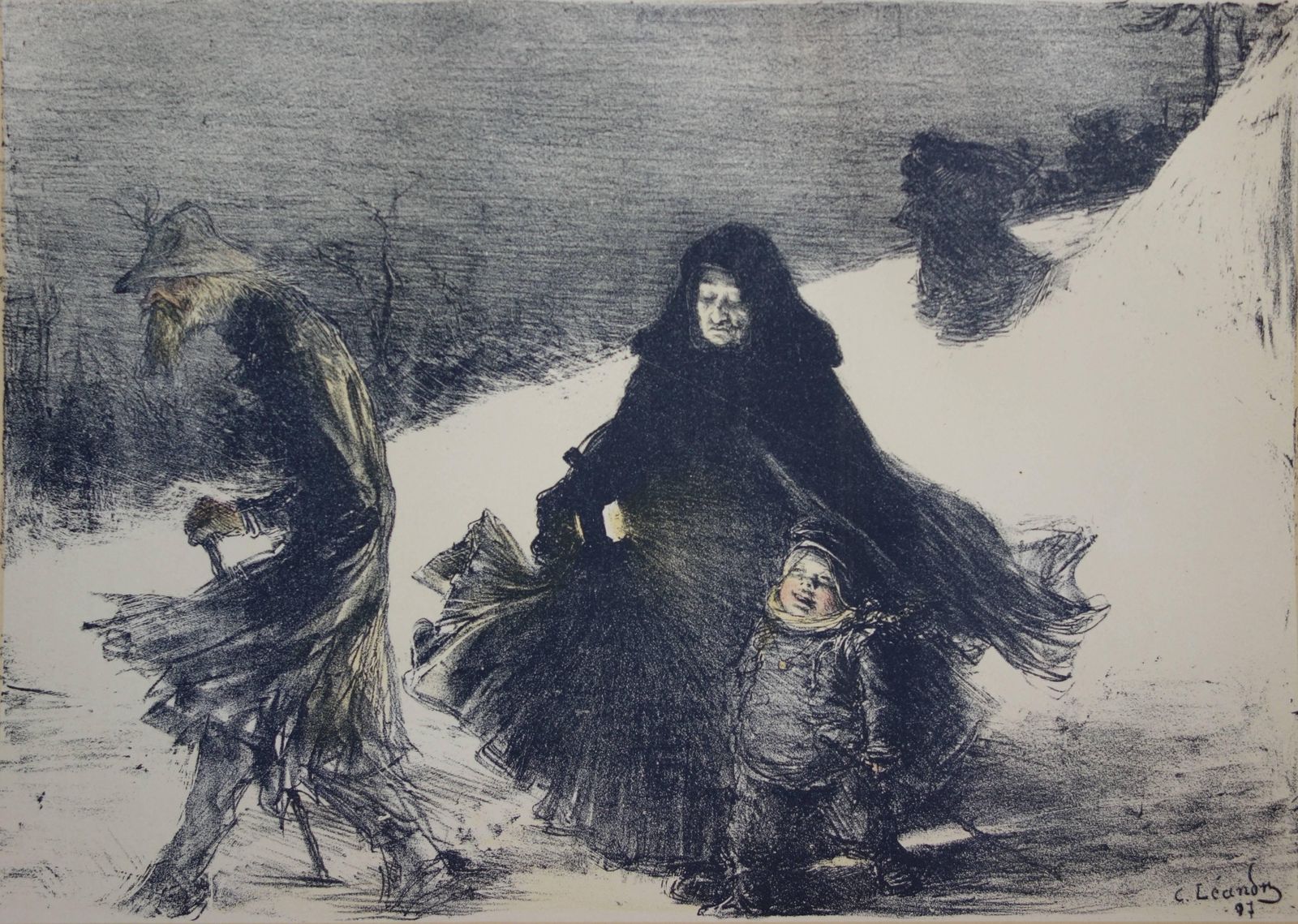 Charles Lucien Léandrechristmas   Original Lithograph (1897 1898)1897 photo for sale