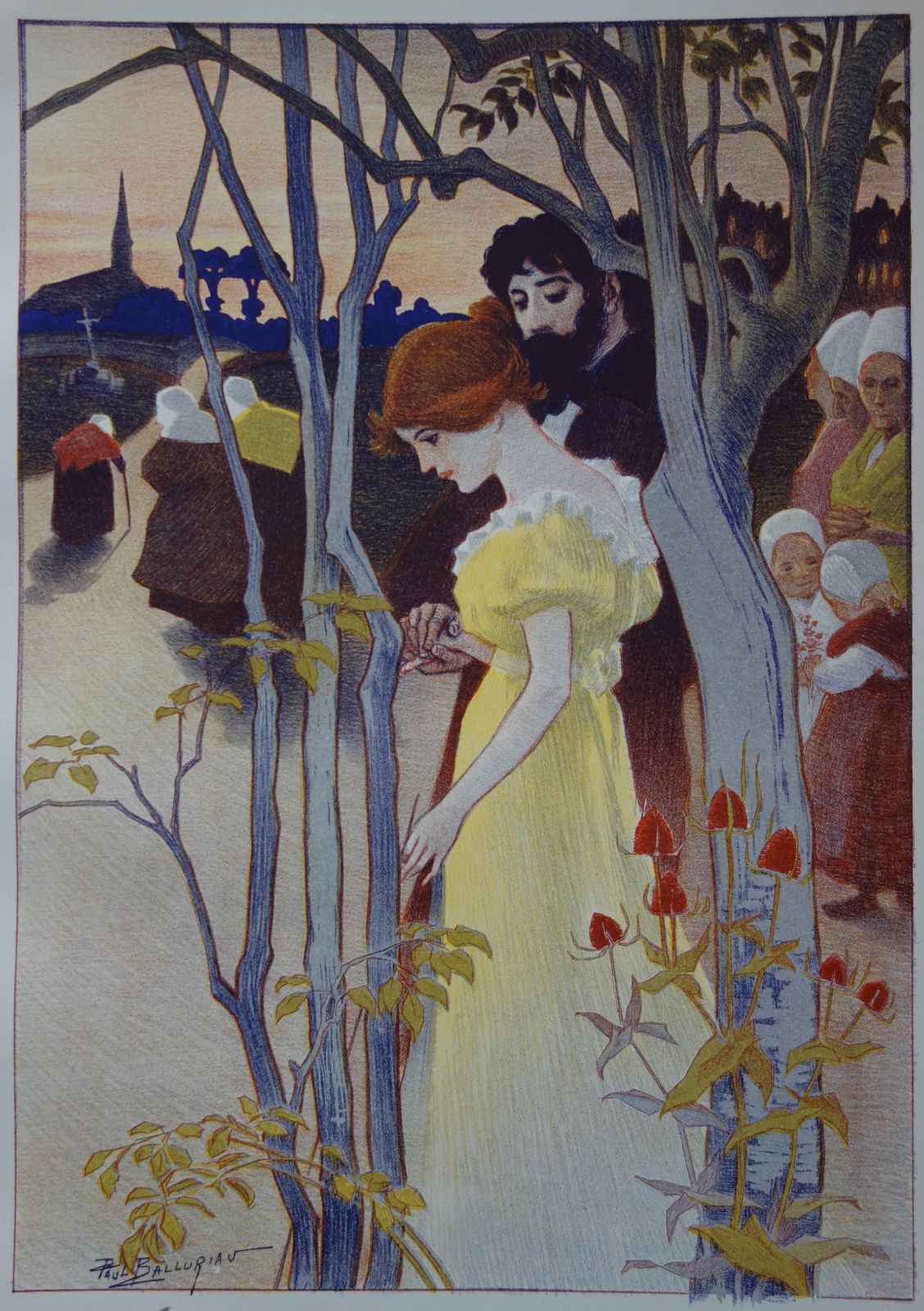 Paul Balluriausymbolism : Twilight   Original Lithograph (1897/98)1897/98 photo for sale