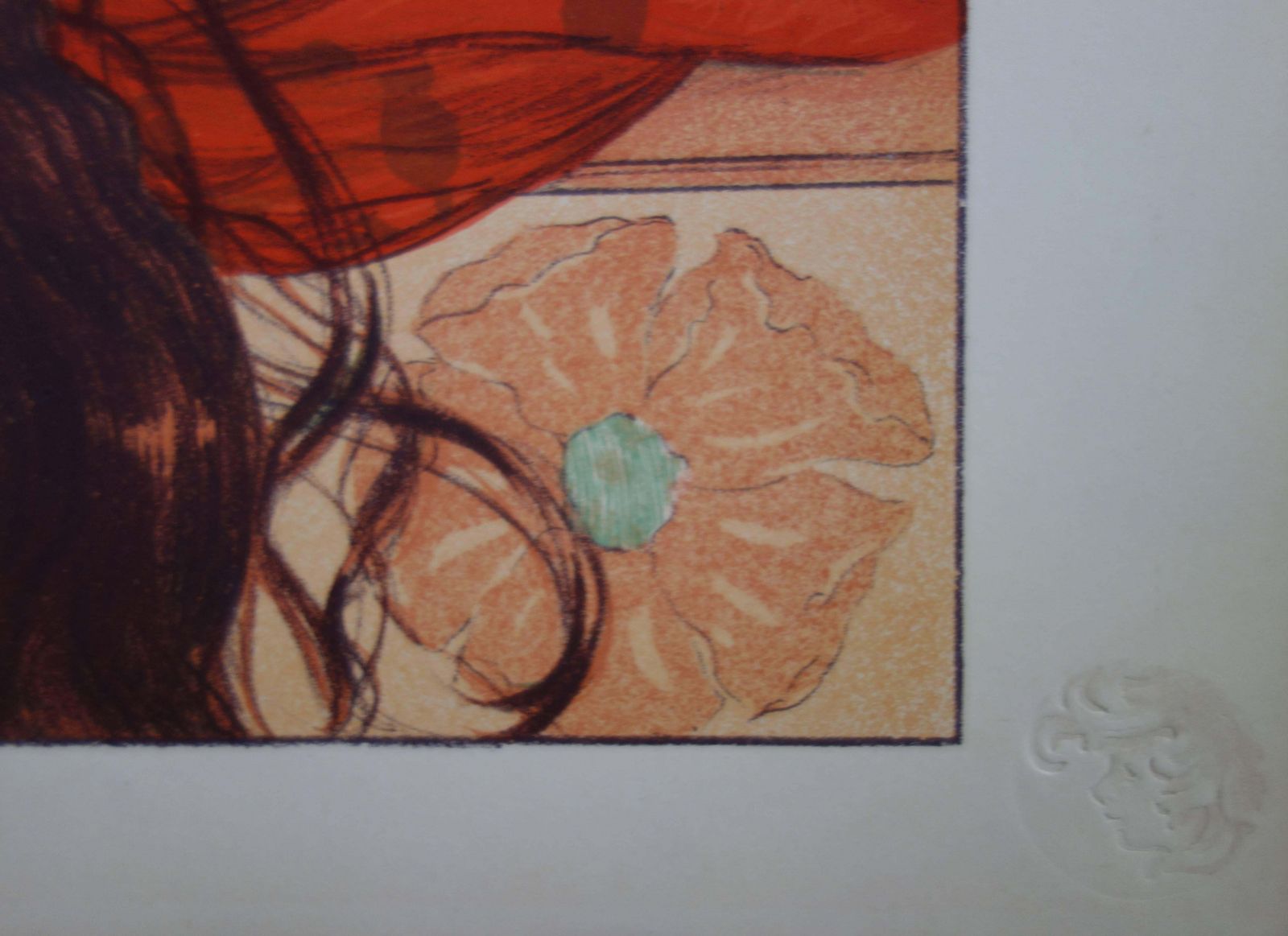 Gaston Darbouryoung Girl With Poppies   Original Lithograph (1897 1898)1897 photo 146.0