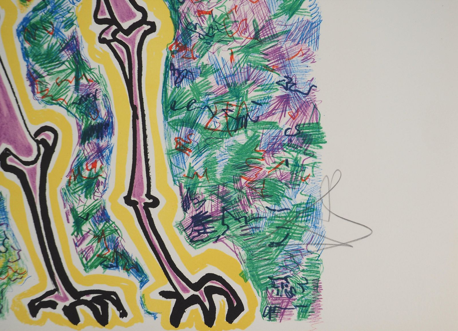 Salvador Dalí­The Vitraux : Pink Elephant   Original Lithograph Handsigned (Field #76 2f)1973 photo furniture