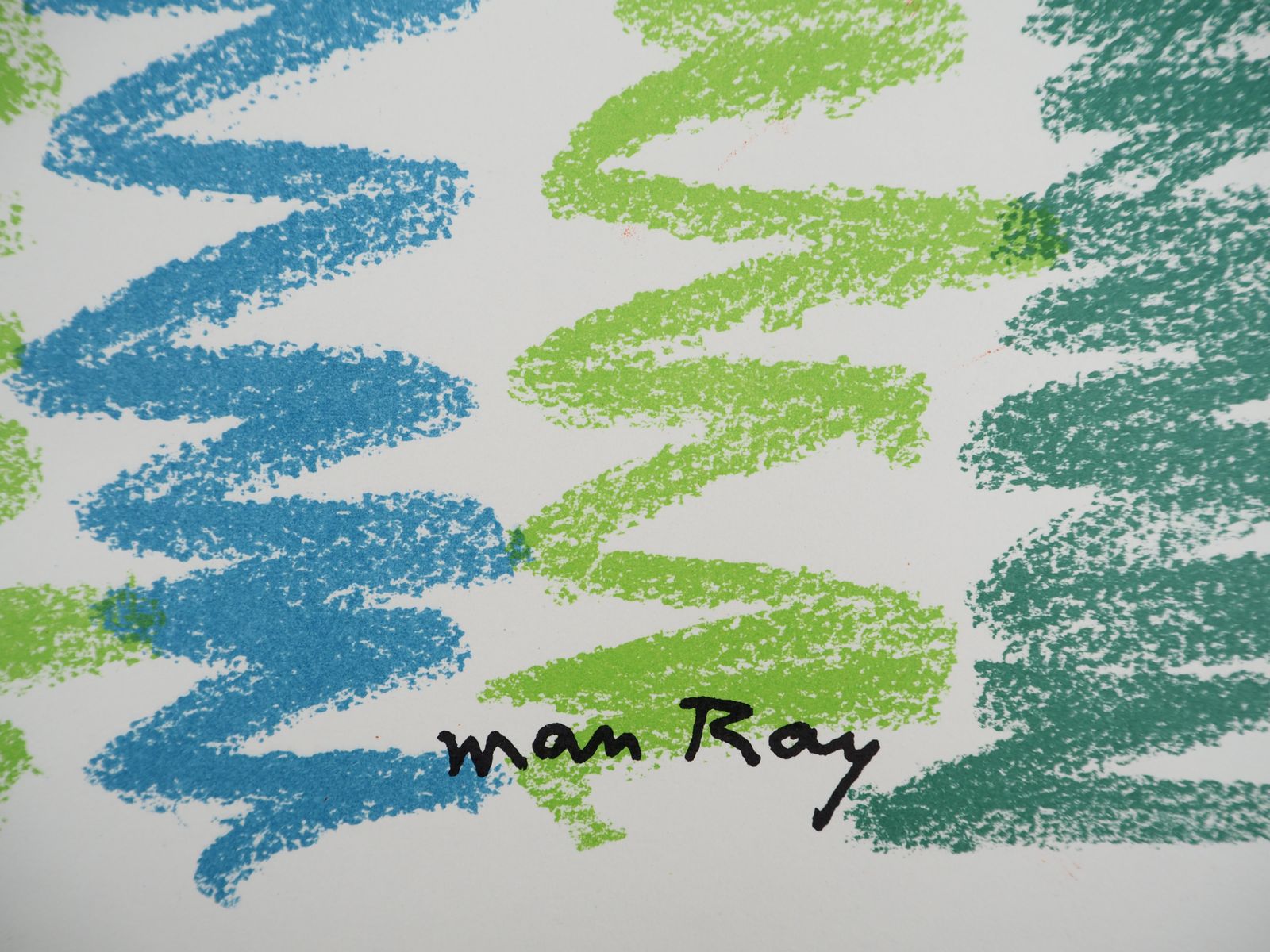 Man Raycolor Rainbow : Biennale De Menton   Original Lithograph Poster (Mourlot)1970 photo furniture