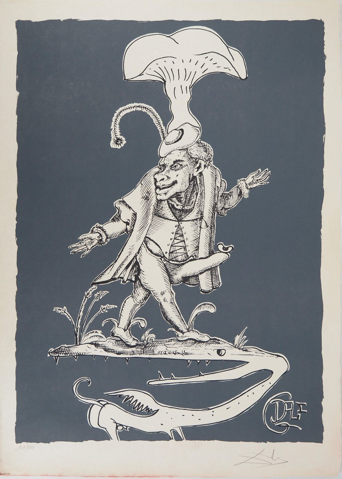 Salvador Dalí­Pantagruel : Masculine Virility   Original Handsigned Lithograph (Field #73 7i)1973