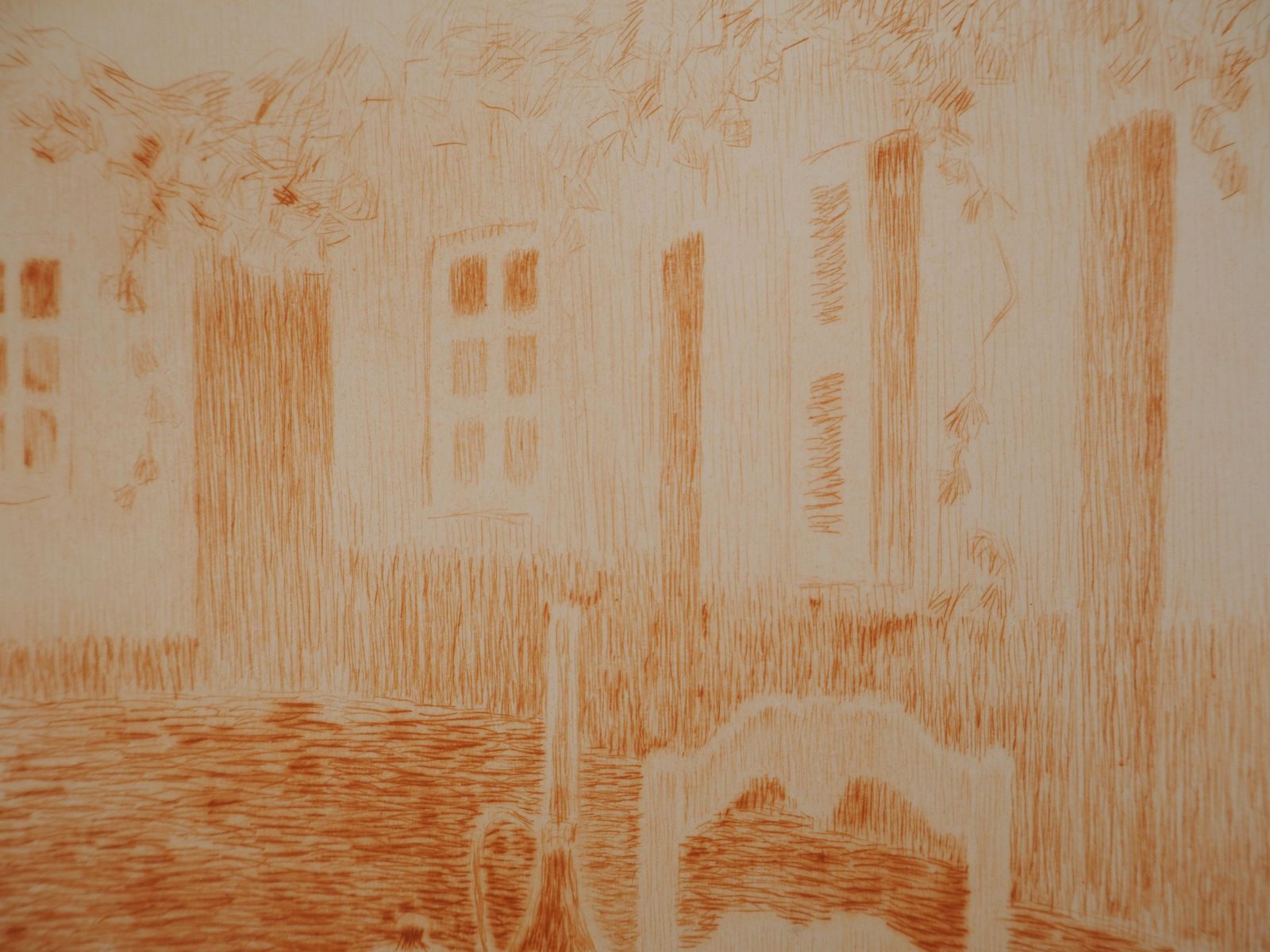 Henri Le Sidanerthe Pink Tablecloth   Original Etching1928 photo vinterior