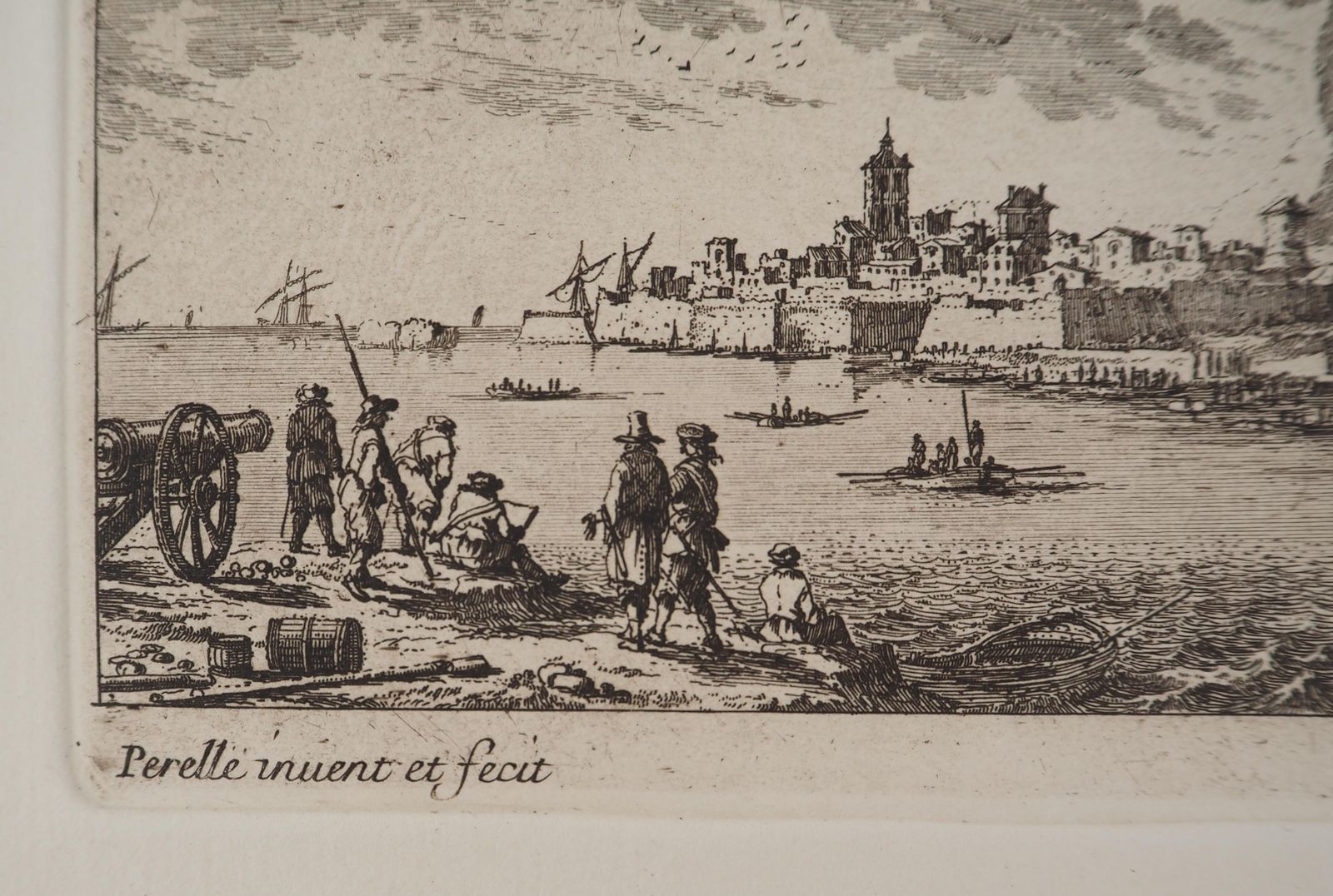 Gabriel Perellelandscape With Fishermen   Original Etching photo 214.0