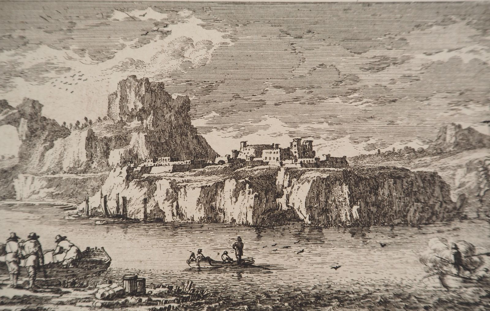Gabriel Perellelandscape With A Sailboat And Fishermen   Original Etching photo vinterior