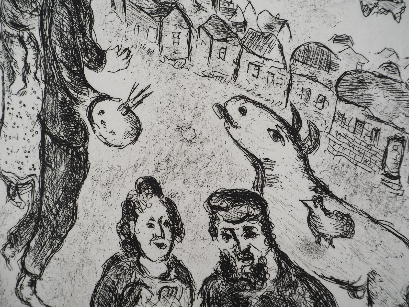 Marc Chagallles Songes : The Meal   Original Etching (Cramer #112)1981 photo vinterior