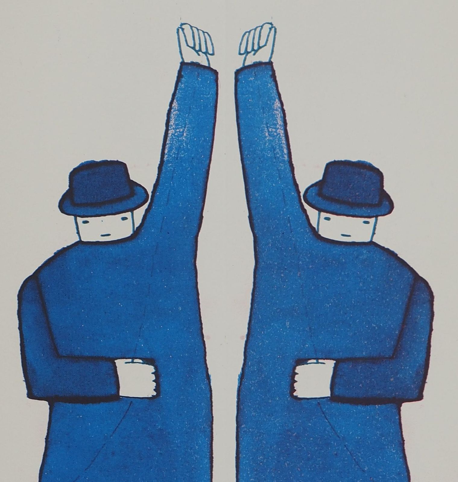 Jean Michel Folontwins : Men In A Mirror   Print : Grreeting Card For Galerie Chave 19771977 photo furniture