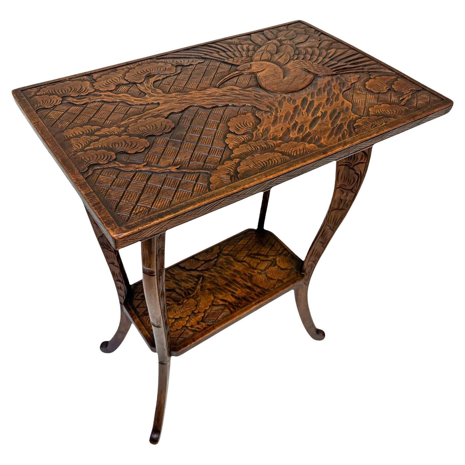 Arts & Crafts Carved Side Table By Liberty Of London, 1905