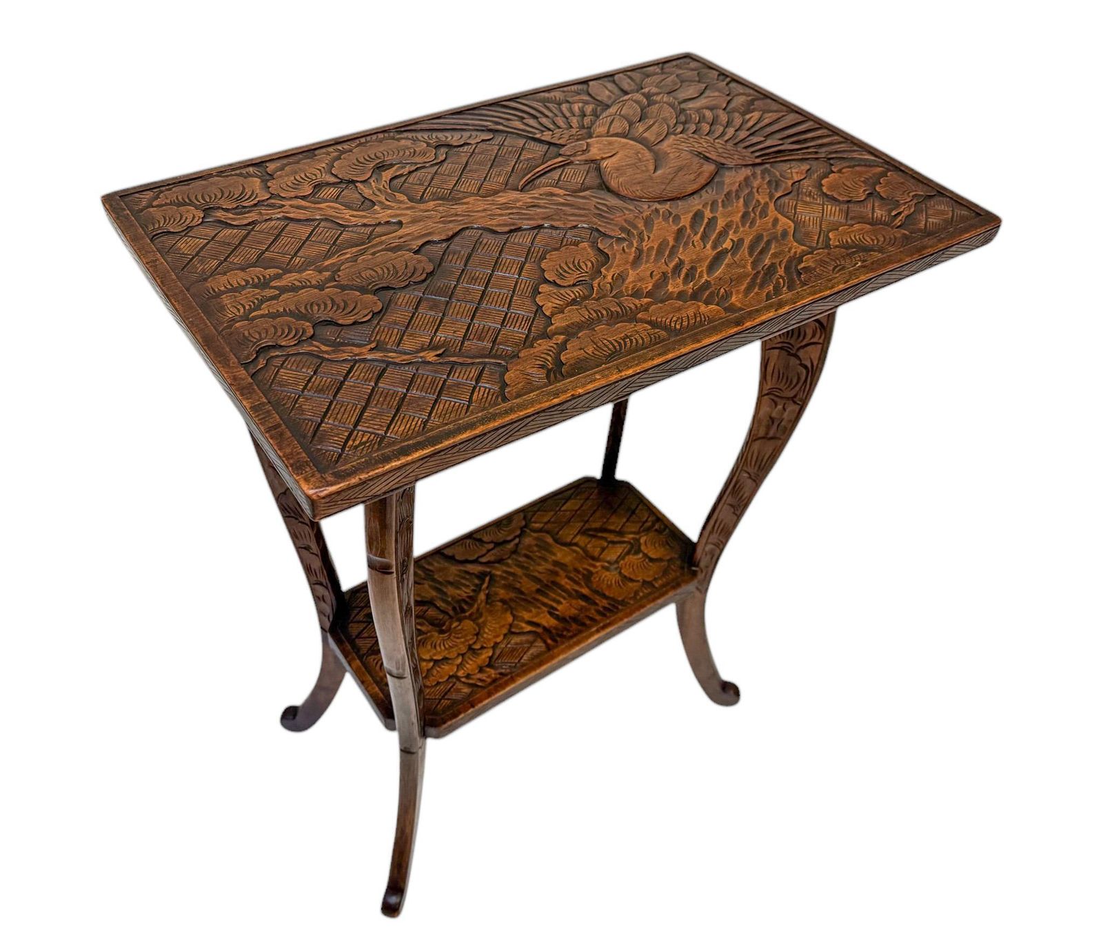 Arts & Crafts Carved Side Table By Liberty Of London, 1905 photo vinterior