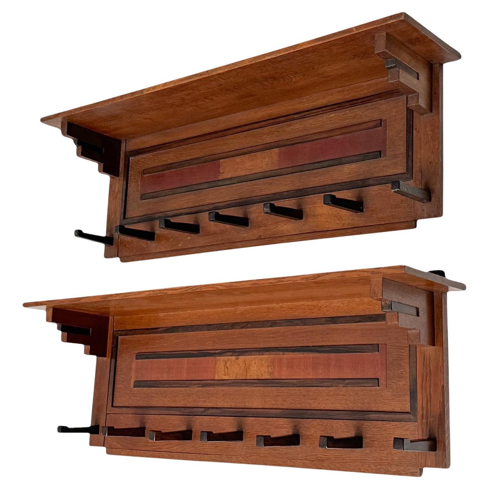 Two Art Deco Modernist Coat Racks By P.E.L. Izeren For De Genneper Molen
